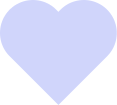 A light purple heart shape with a smaller darker purple heart shape inside it.