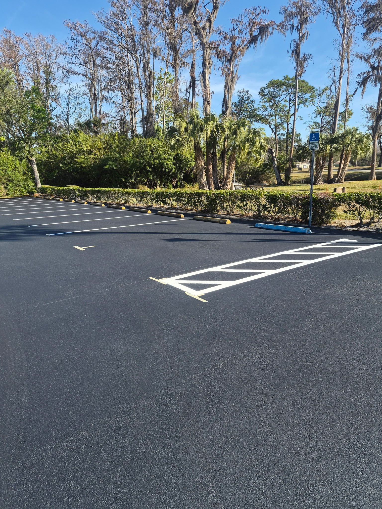 Fresly seal coated and restriped