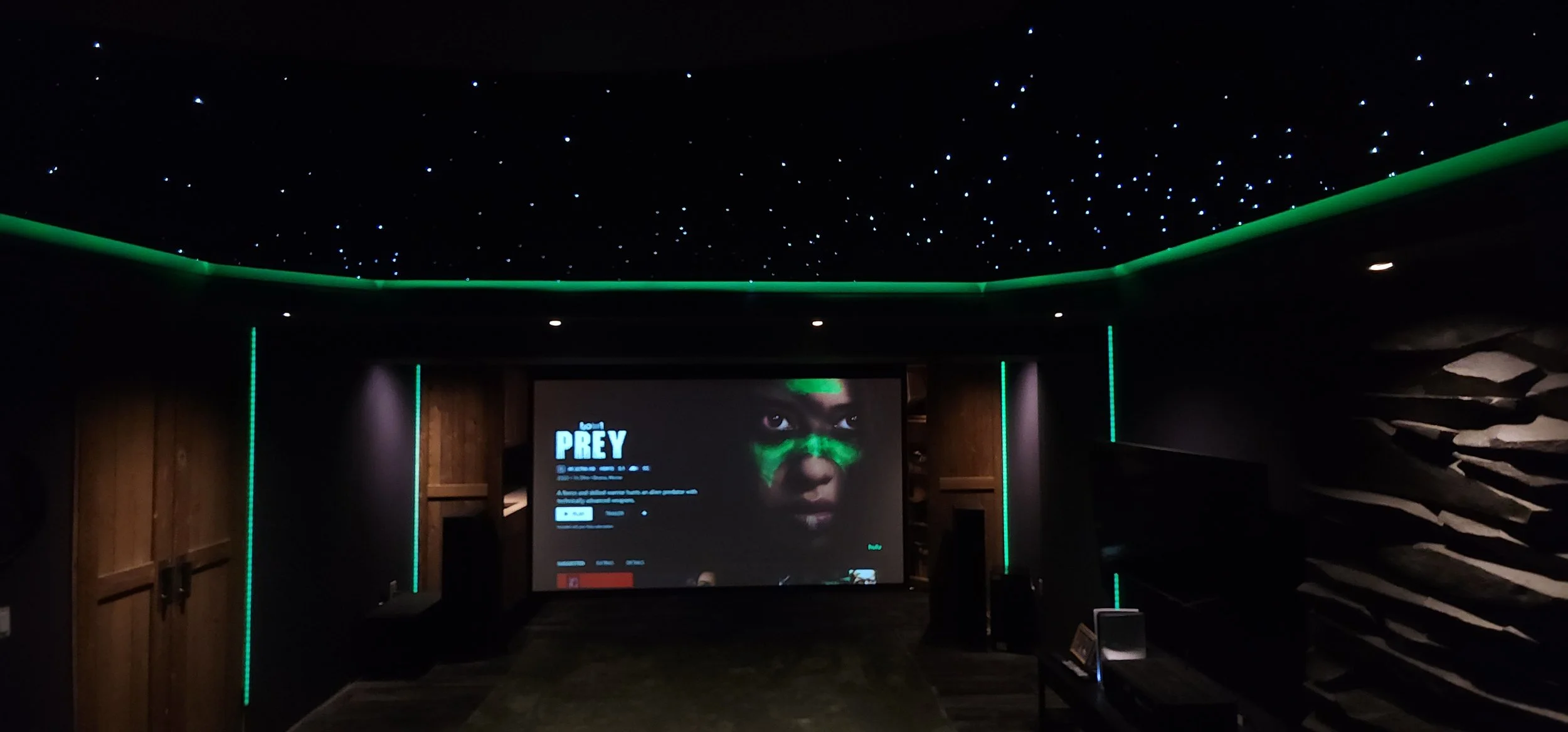 Custom home theater build with star ceiling in Federal Way WA – Hammercraft Handyman