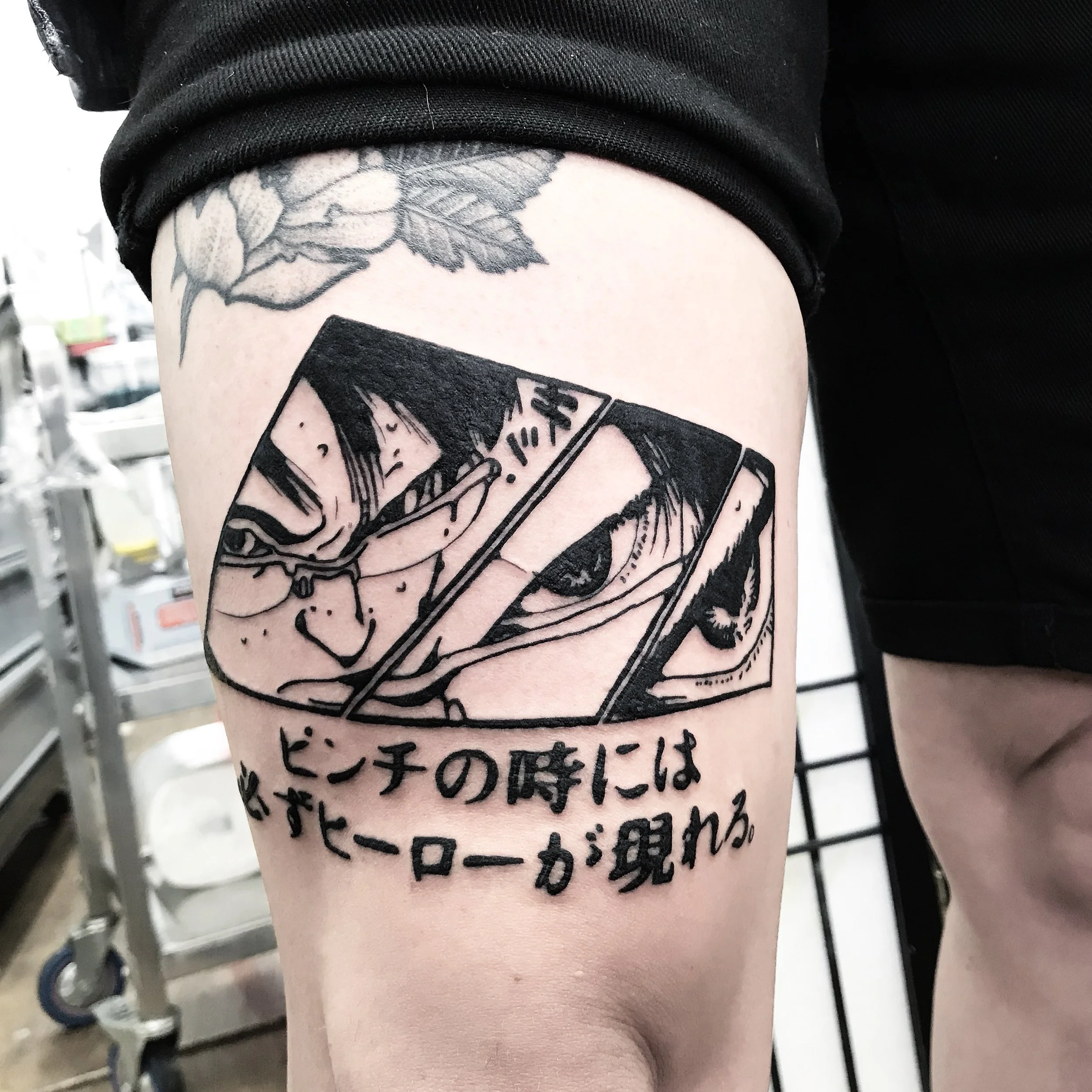 Thigh tattoo brisbane pop culture gaming brisbane best anime manga tattoos artist
