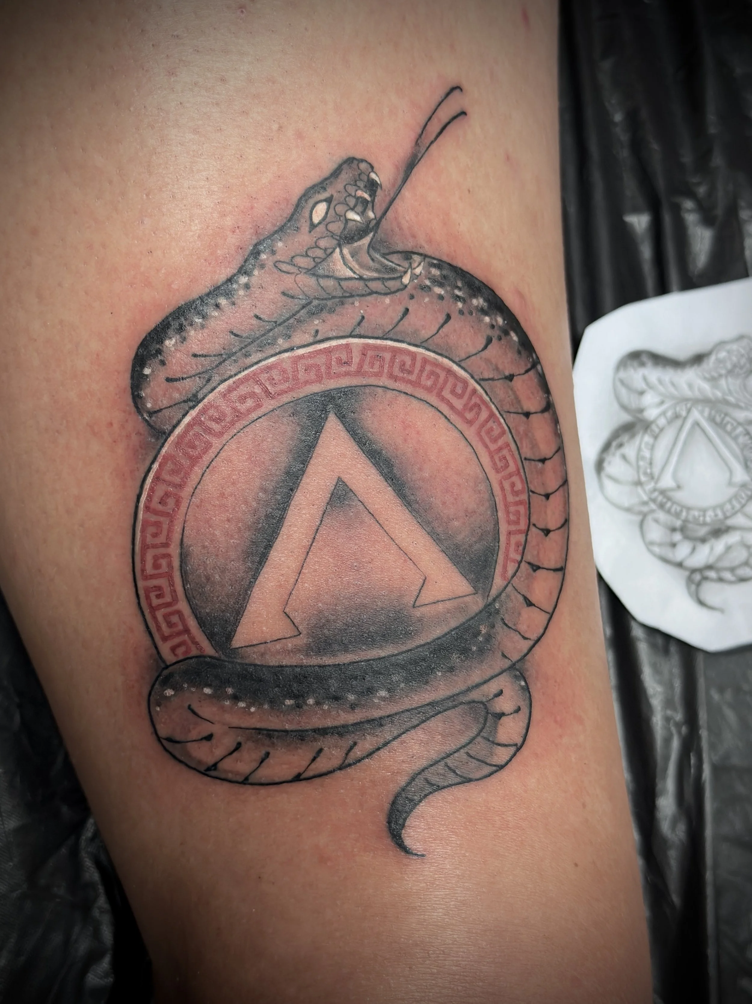 Spartan snake tattoo brisbane pop culture gaming 