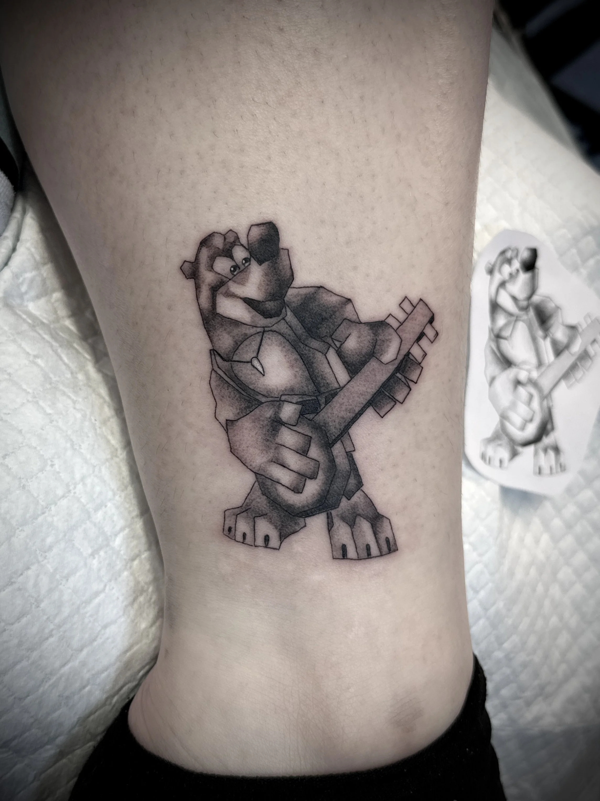 Low poly tattoo banjo kazooie n64