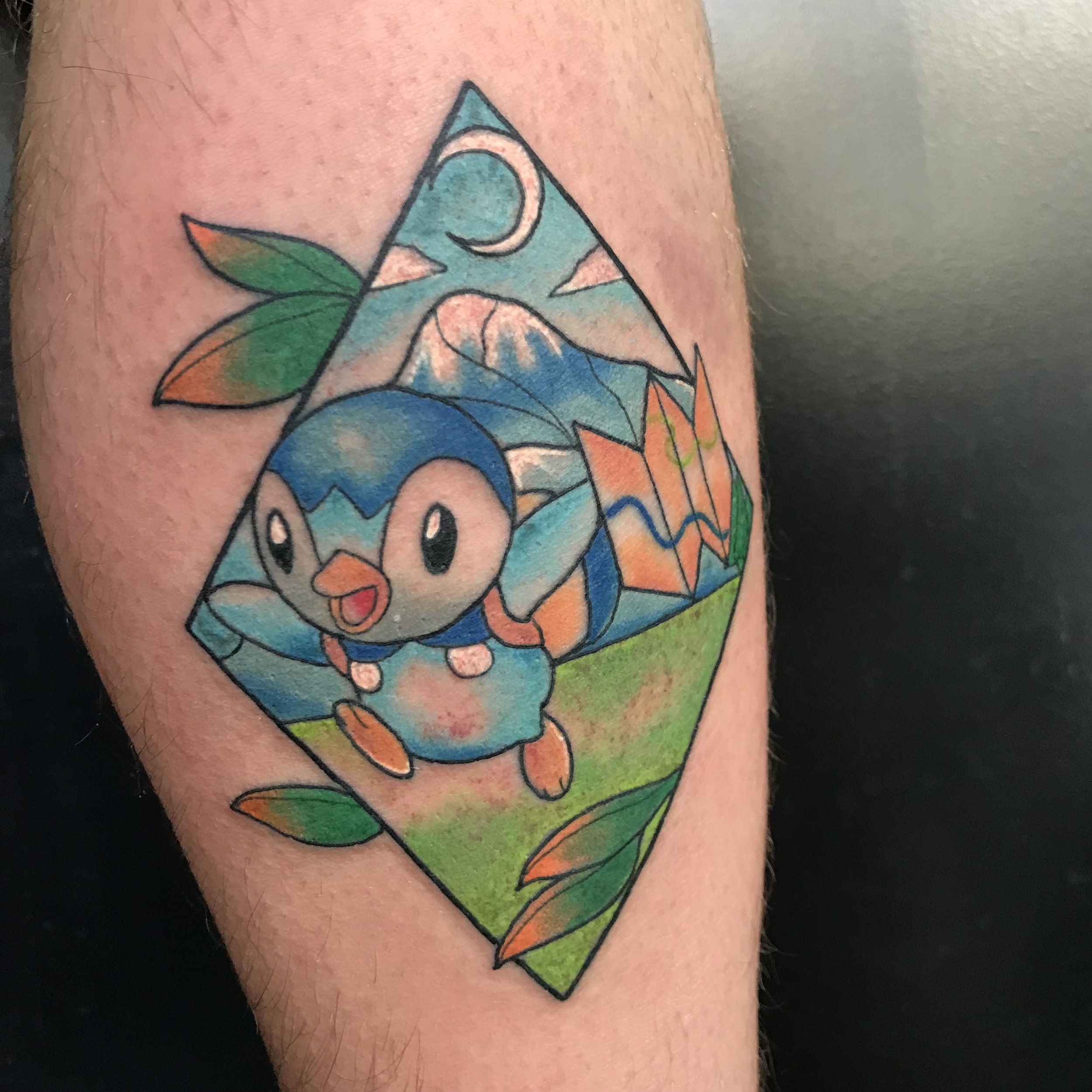 Piplup pokemon tattoo brisbane pop culture gaming 