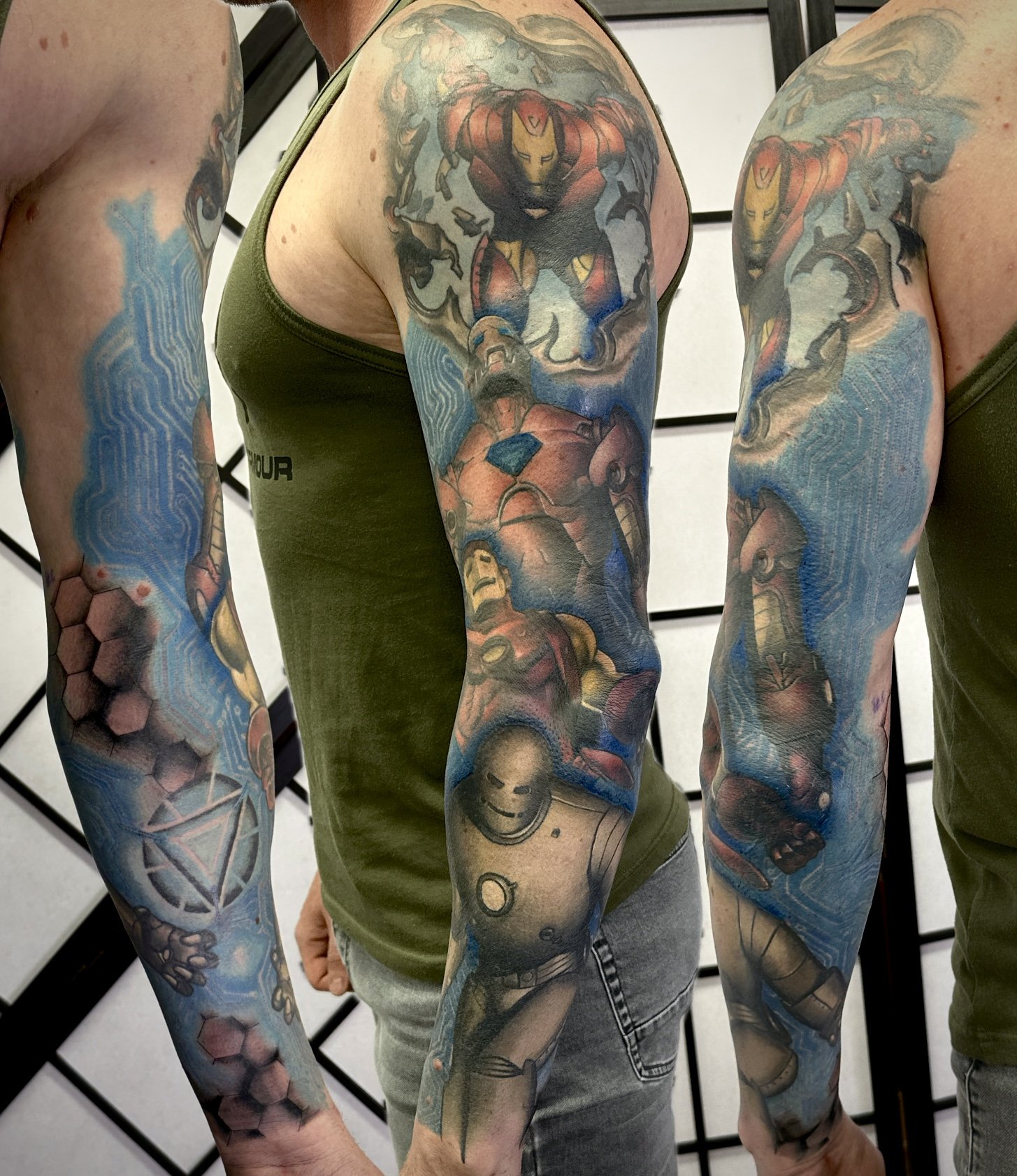 Brisbane vegan tattoo pop culture iron man sleeve