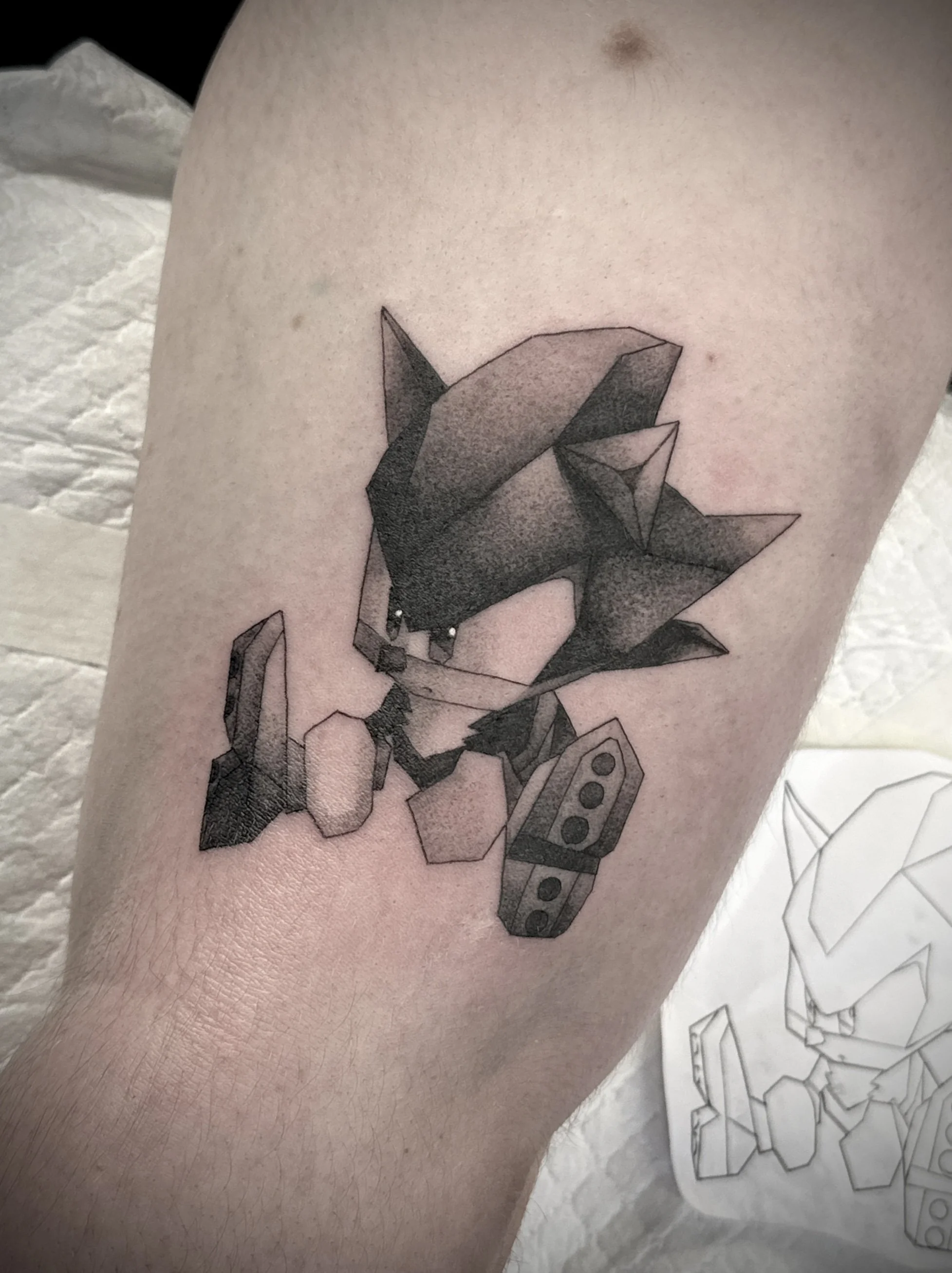 Shadow hedgehog low poly tattoo sonic