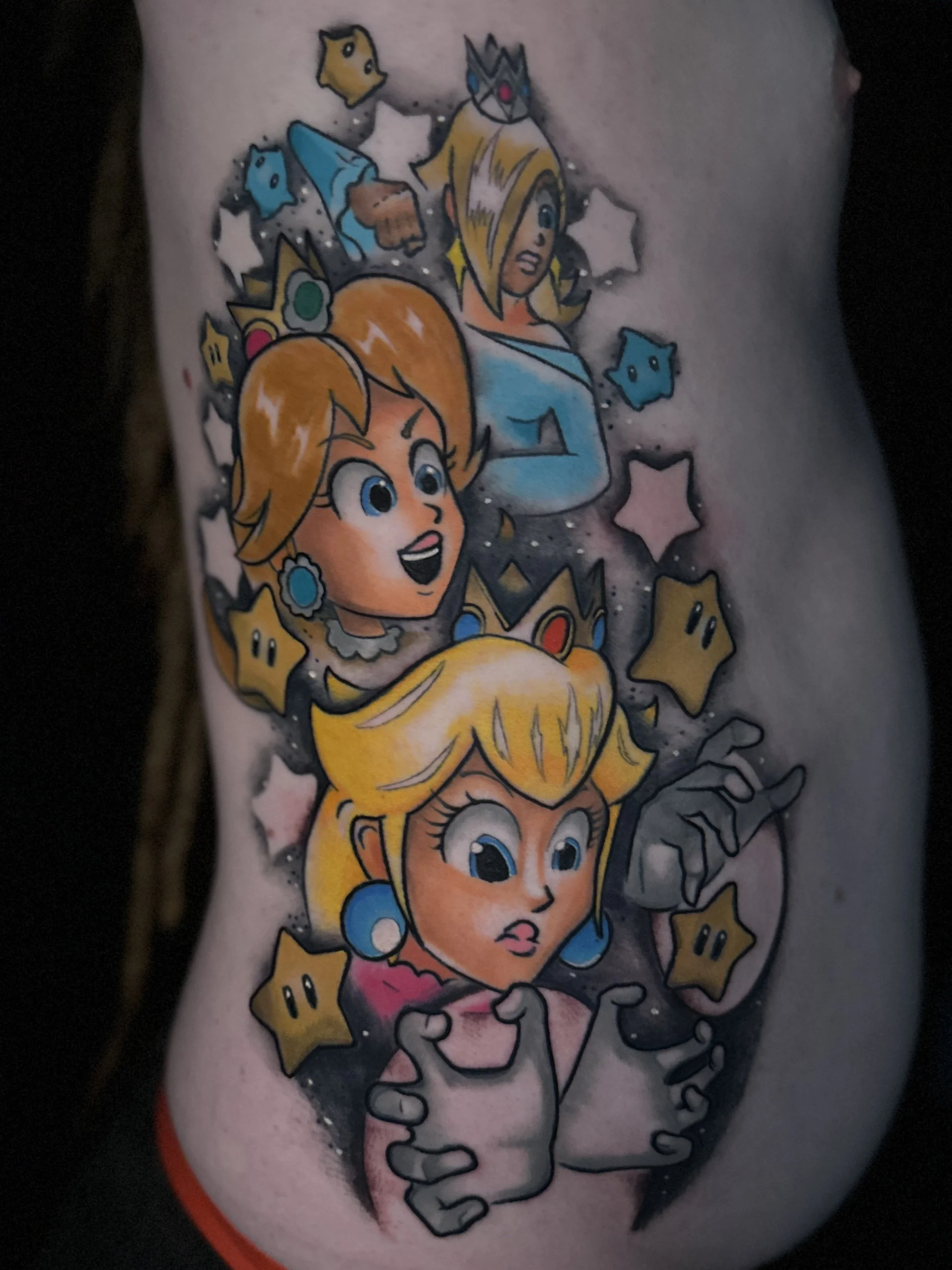Mario princess rib tattoo brisbane pop culture gaming 