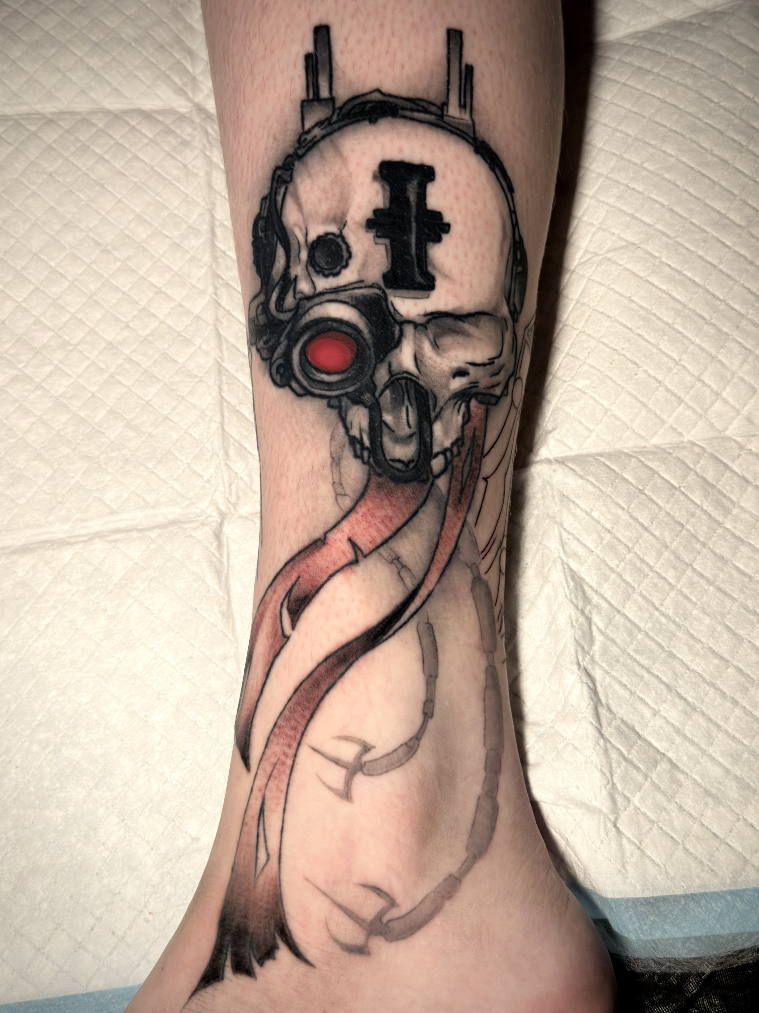 Servo skull warhammer tattoo brisbane pop culture gaming 