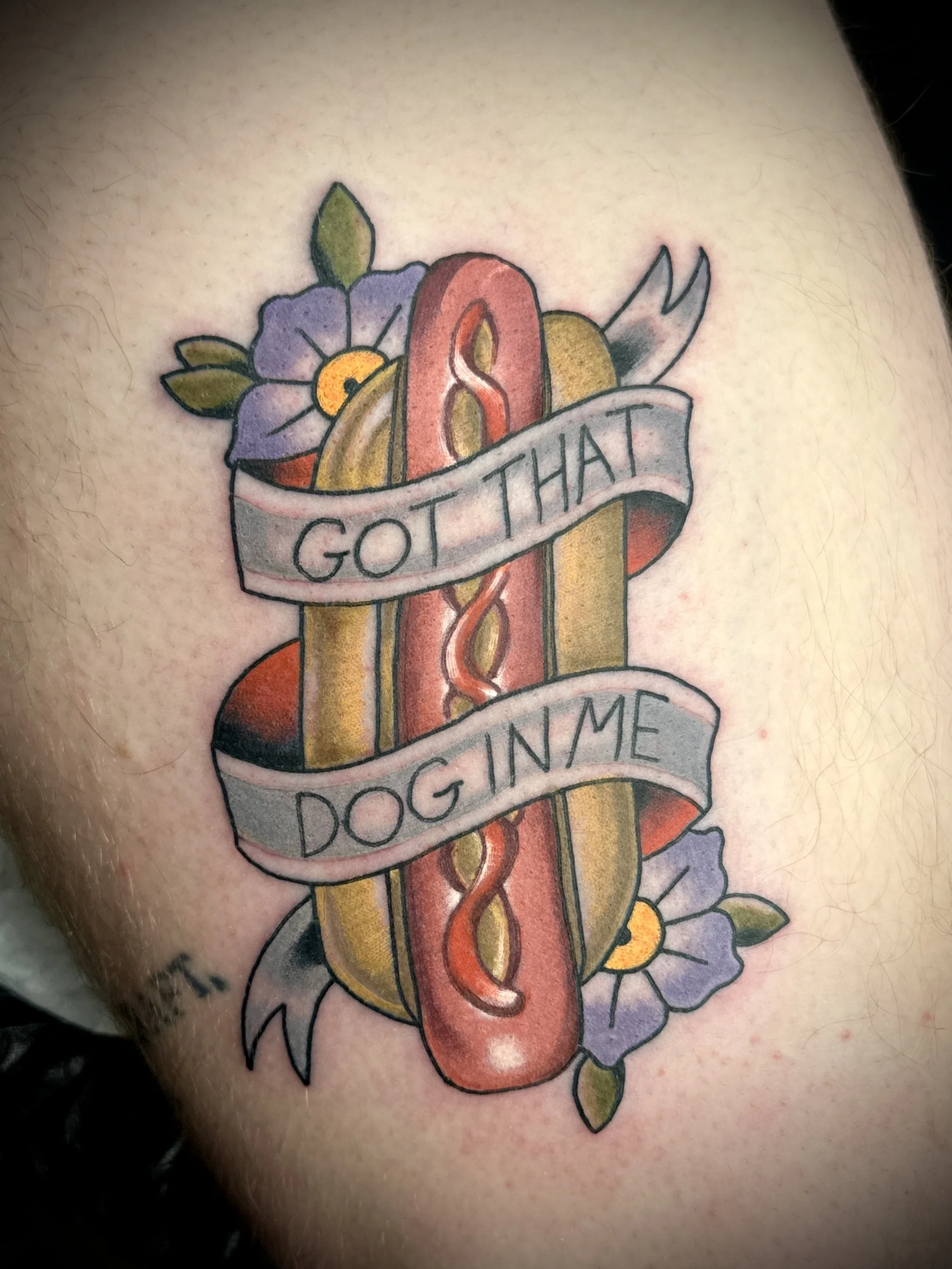 Hot dog tattoo brisbane pop culture gaming 
