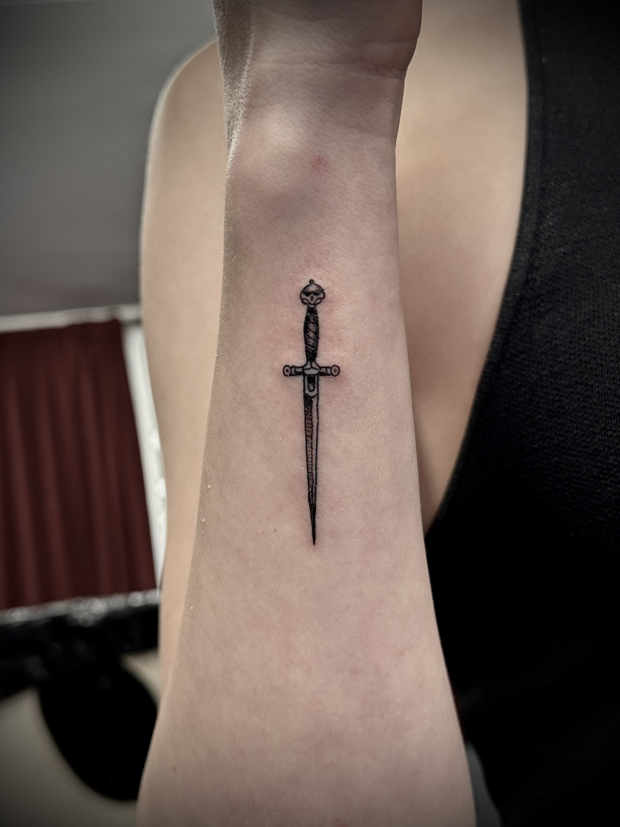Dagger fine line tattoo brisbane best fineline artist