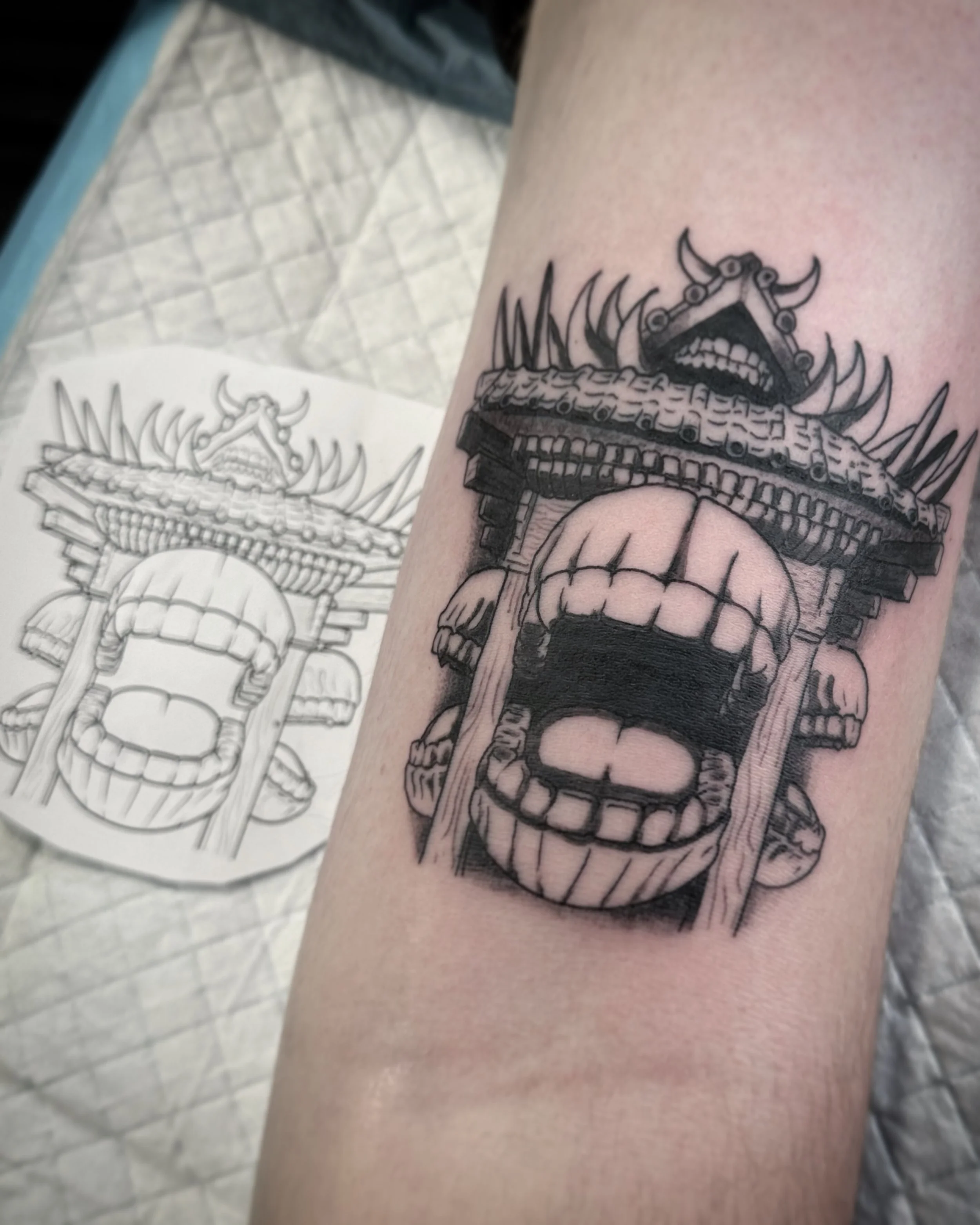 Malevolent shrine tattoo brisbane pop culture gaming brisbane best anime manga tattoos artist