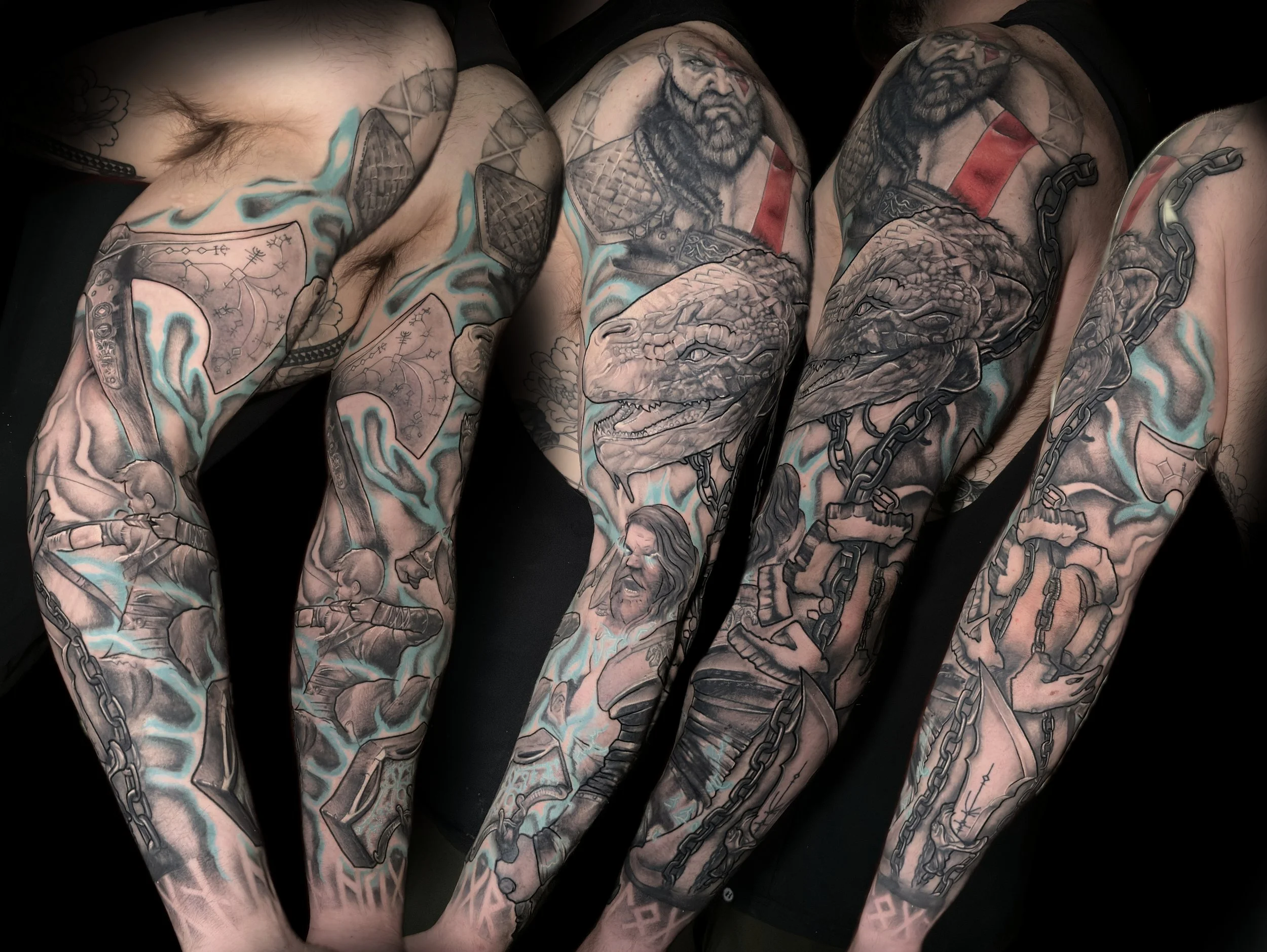 God Of War tattoo sleeve brisbane pop culture gaming 