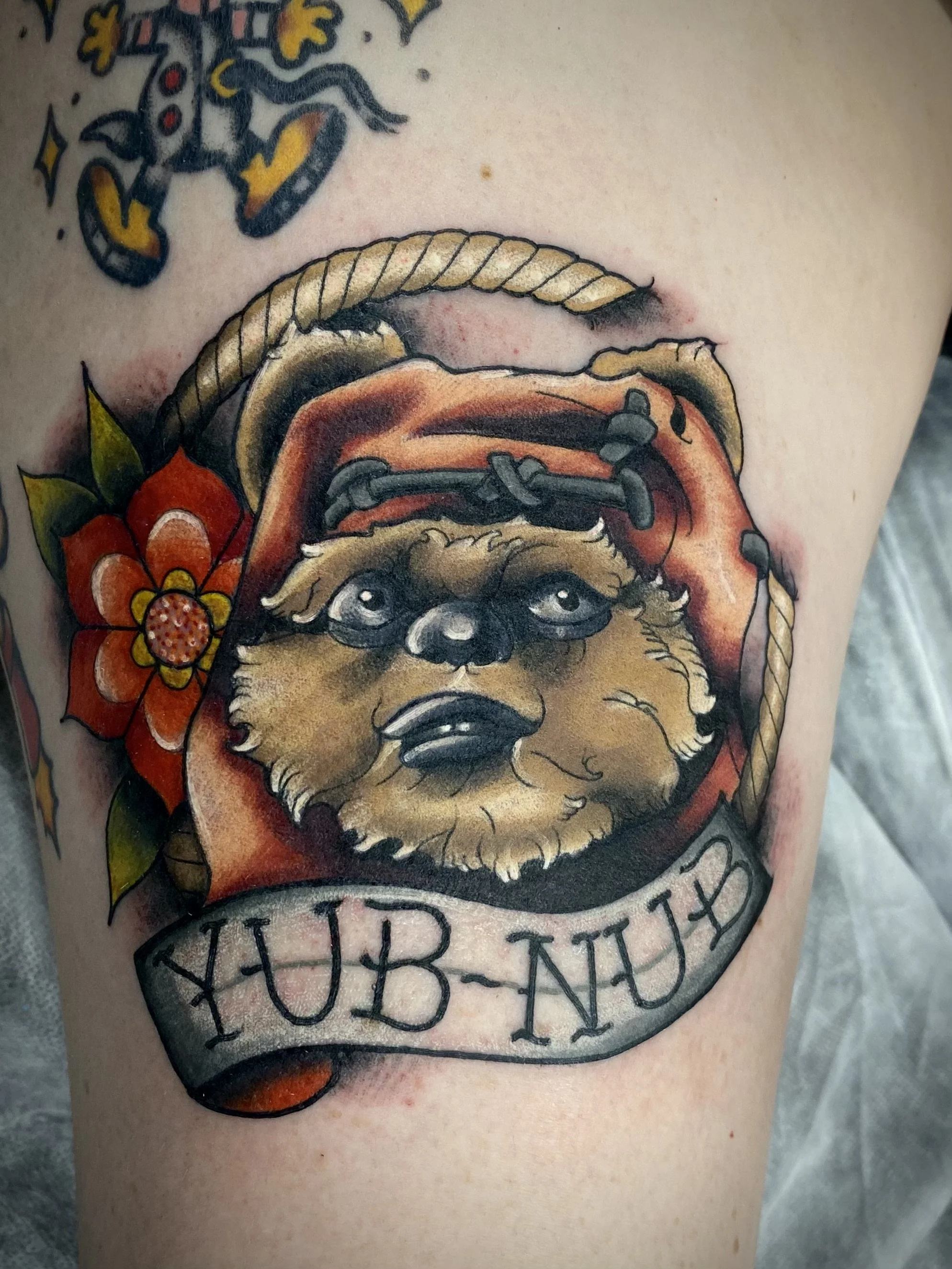 Ewok star wars tattoo brisbane pop culture gaming 