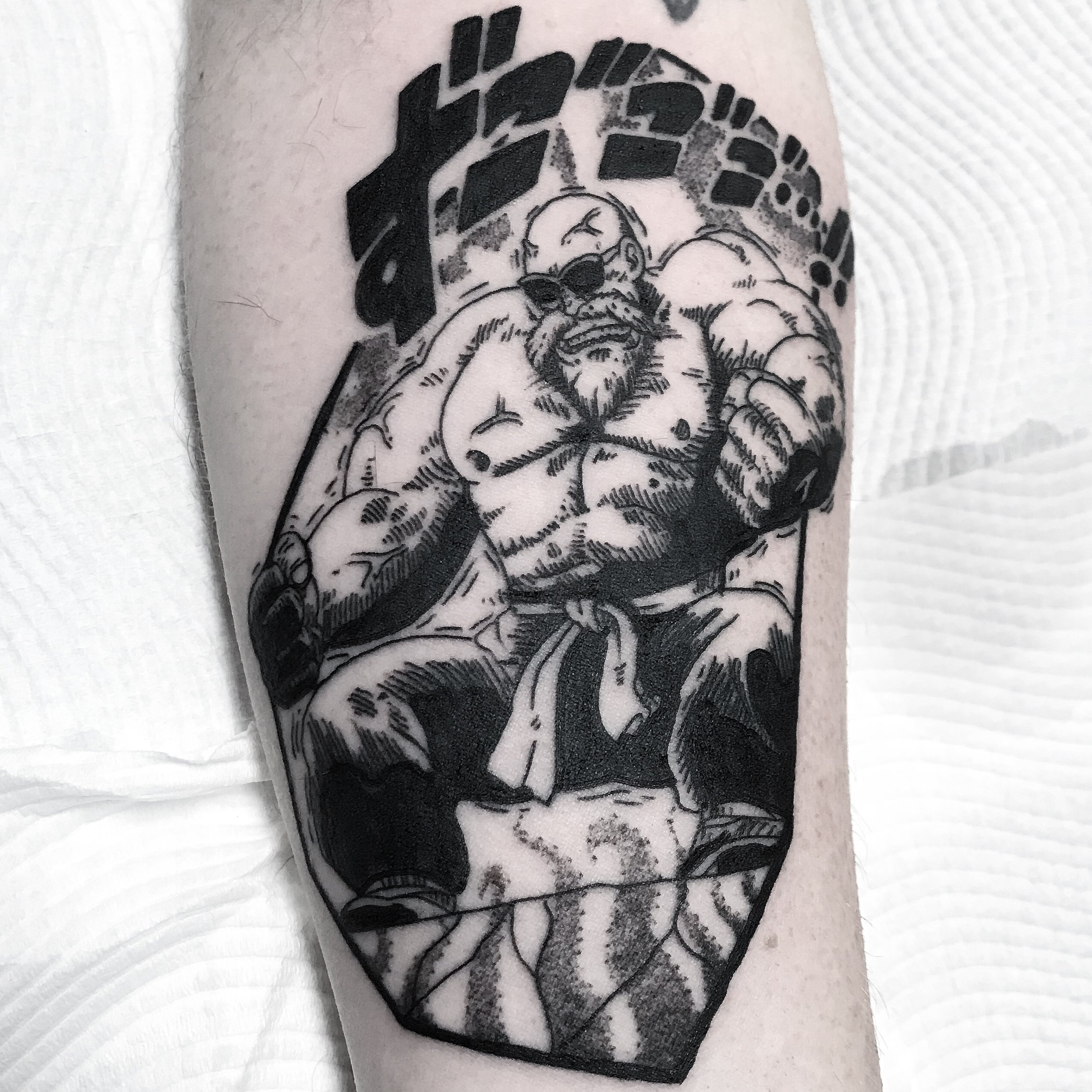 Master roshi tattoo brisbane pop culture gaming brisbane best anime manga tattoos artist