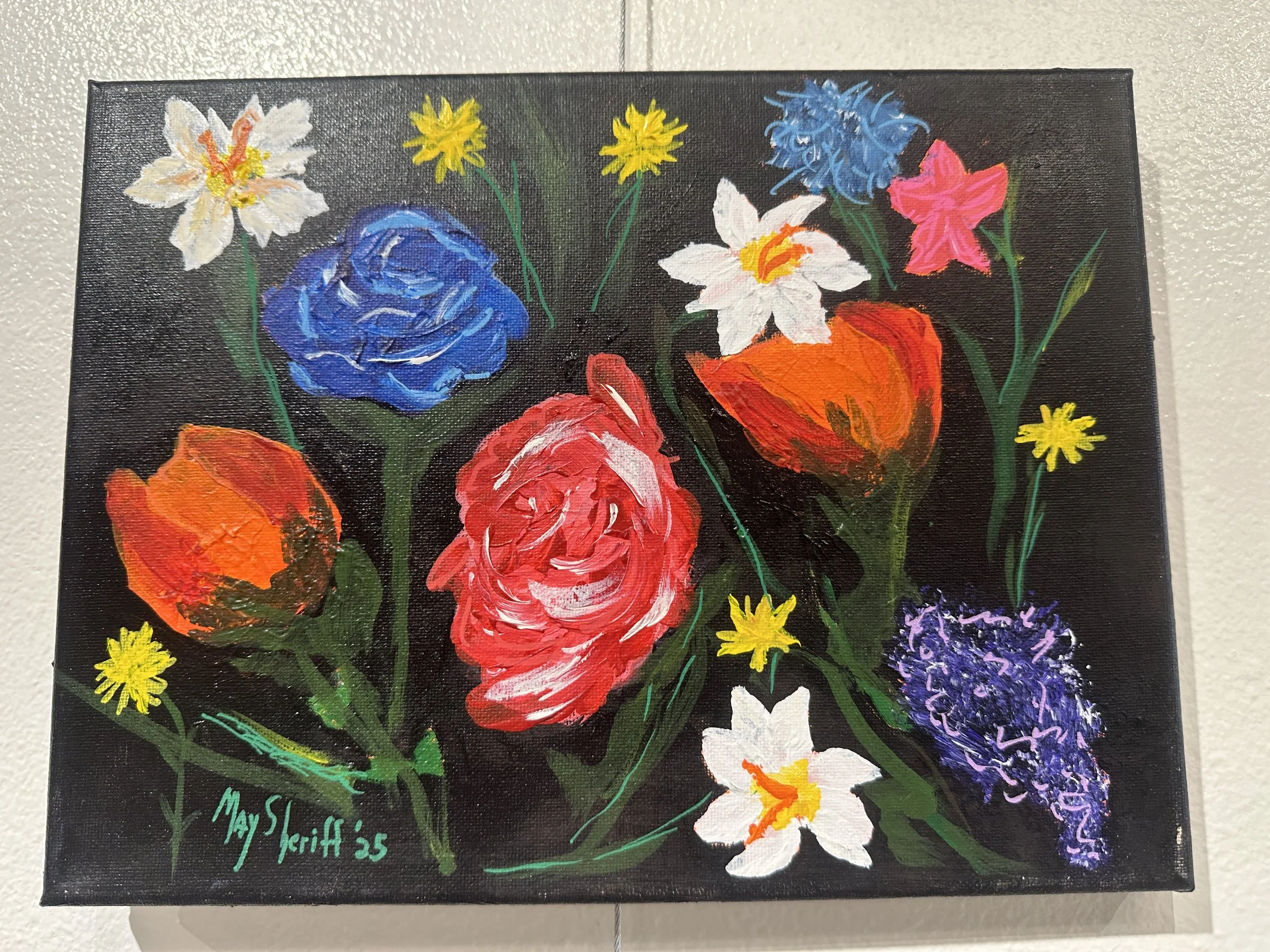 Blooming Elegance: Original Acrylic on Canvas by May Sheriff