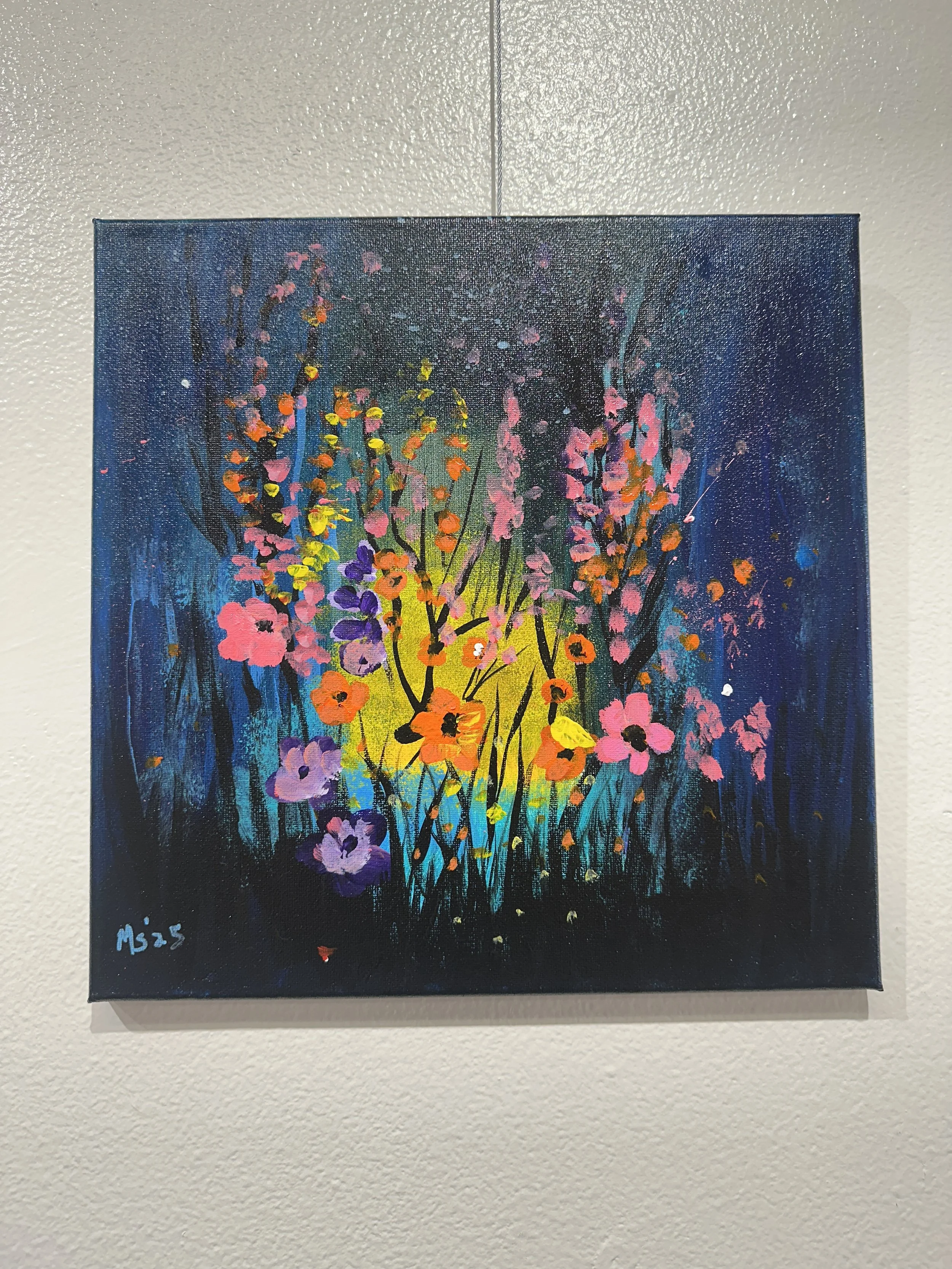 Floral Dreamscape: Original Acrylic on Canvas by May Sheriff