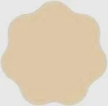 Beige scalloped circle on white background