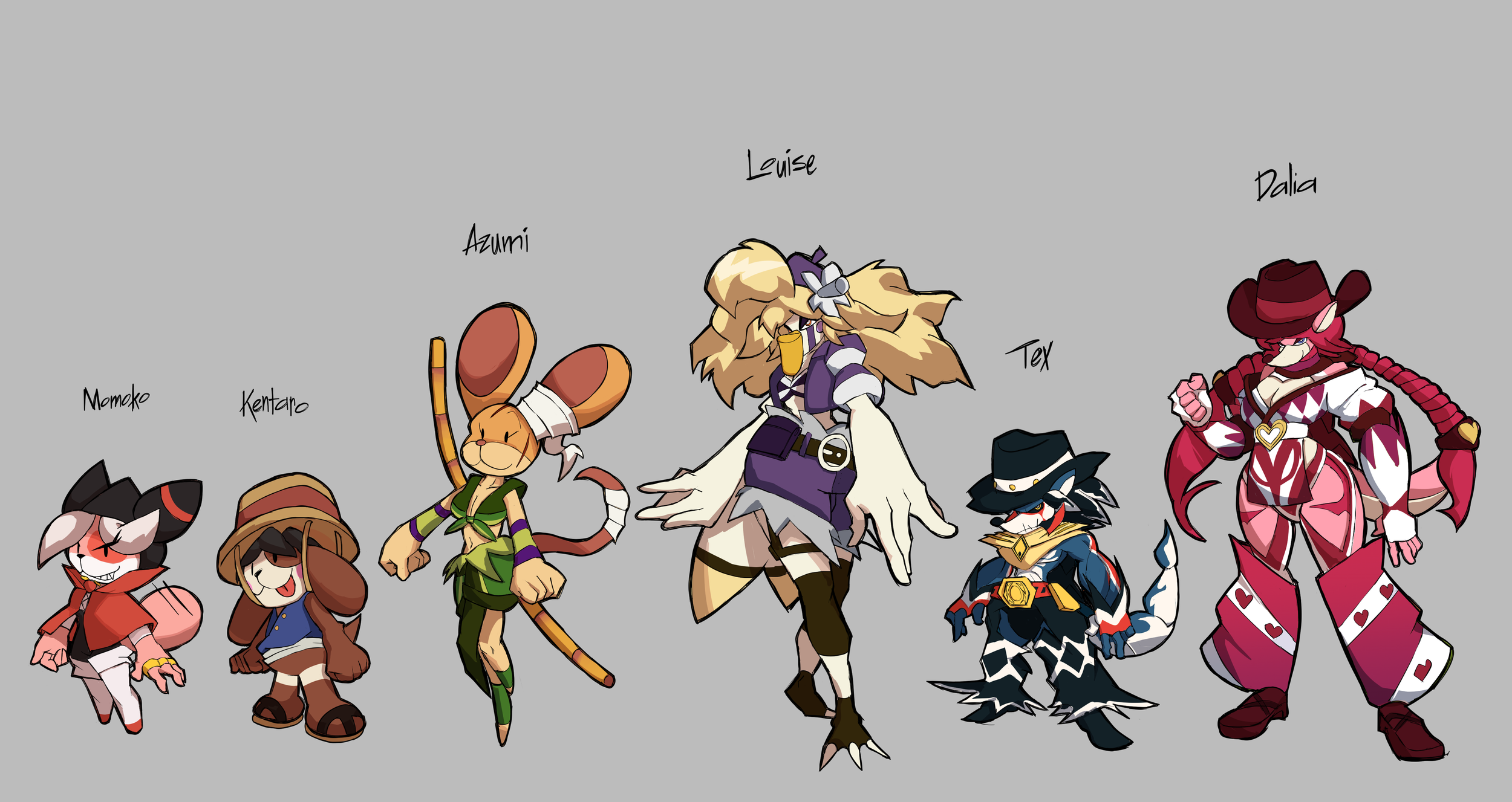 Background characters from my series "Laid-back Tentō-chan"