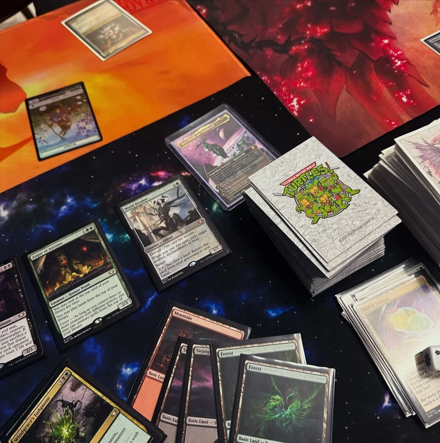 Friday Night Magic @tweedleds_jaxbeach 💨🔥🍕

Can&rsquo;t go wrong with &ldquo;Turtles in Space&rdquo; as a Commander deck theme 😎🐢👾

Runnin it back next week and bringing out the Arcade cabinet, switch 2, and more! Don&rsquo;t miss out 6-9 Frida