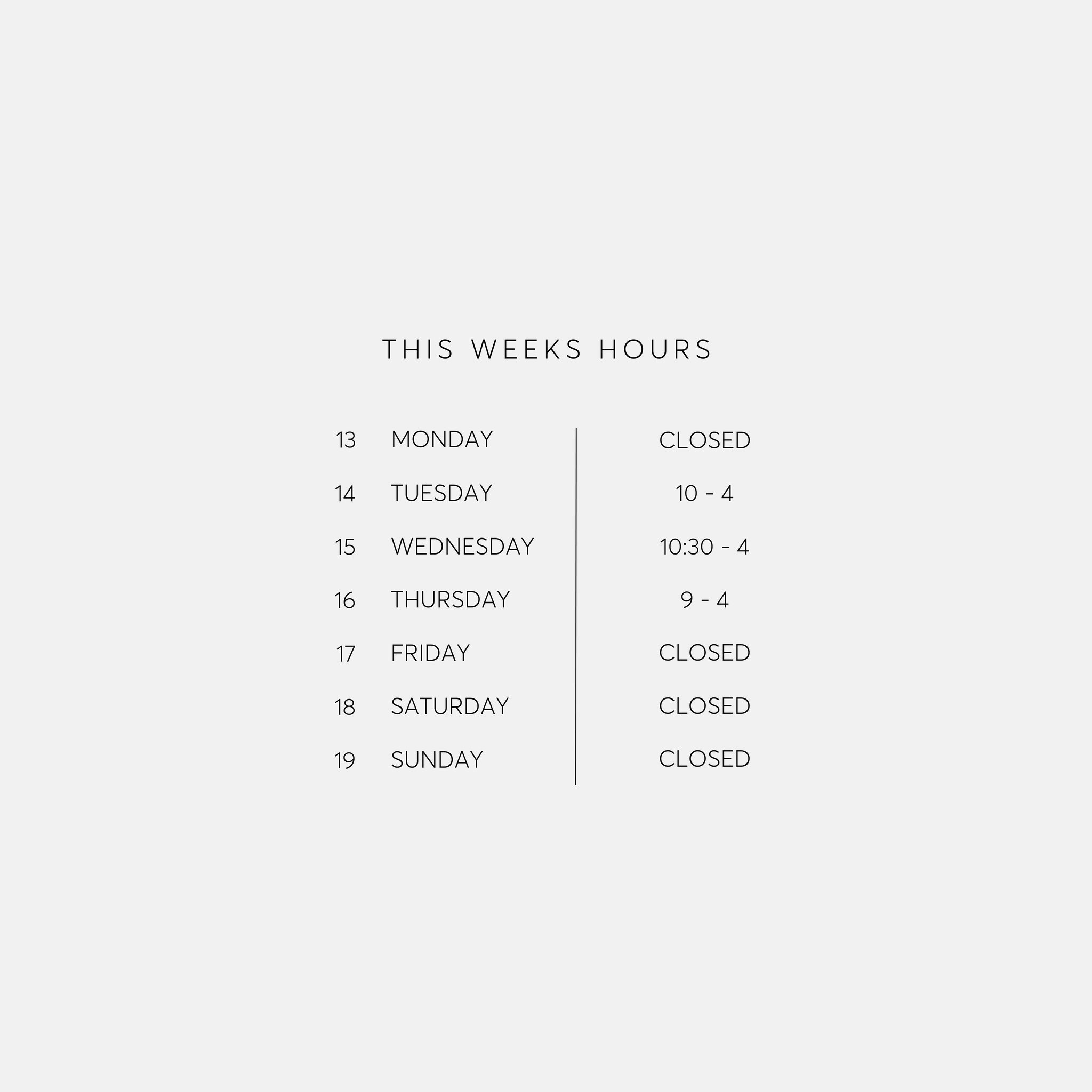 this weeks hours&mdash;
weekly hours vary. by appointment only. walk ins welcome, however there may be a short wait. 

visit www.waveshydrationlounge.com for appointment availability&mdash; link is in bio!

please text 209-222-8996 for any questions!