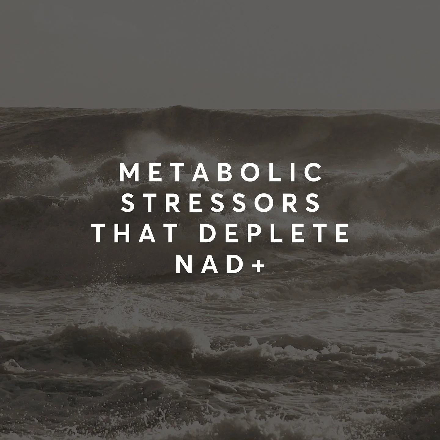 Did you know everyday habits can drain your NAD+ levels? NAD+ is your body&rsquo;s energy currency. When it&rsquo;s low, so is your vitality.

Top 6 metabolic stressors that deplete NAD+:
1️⃣ Sedentary lifestyle
2️⃣ Over training
3️⃣ Immune stress
4️