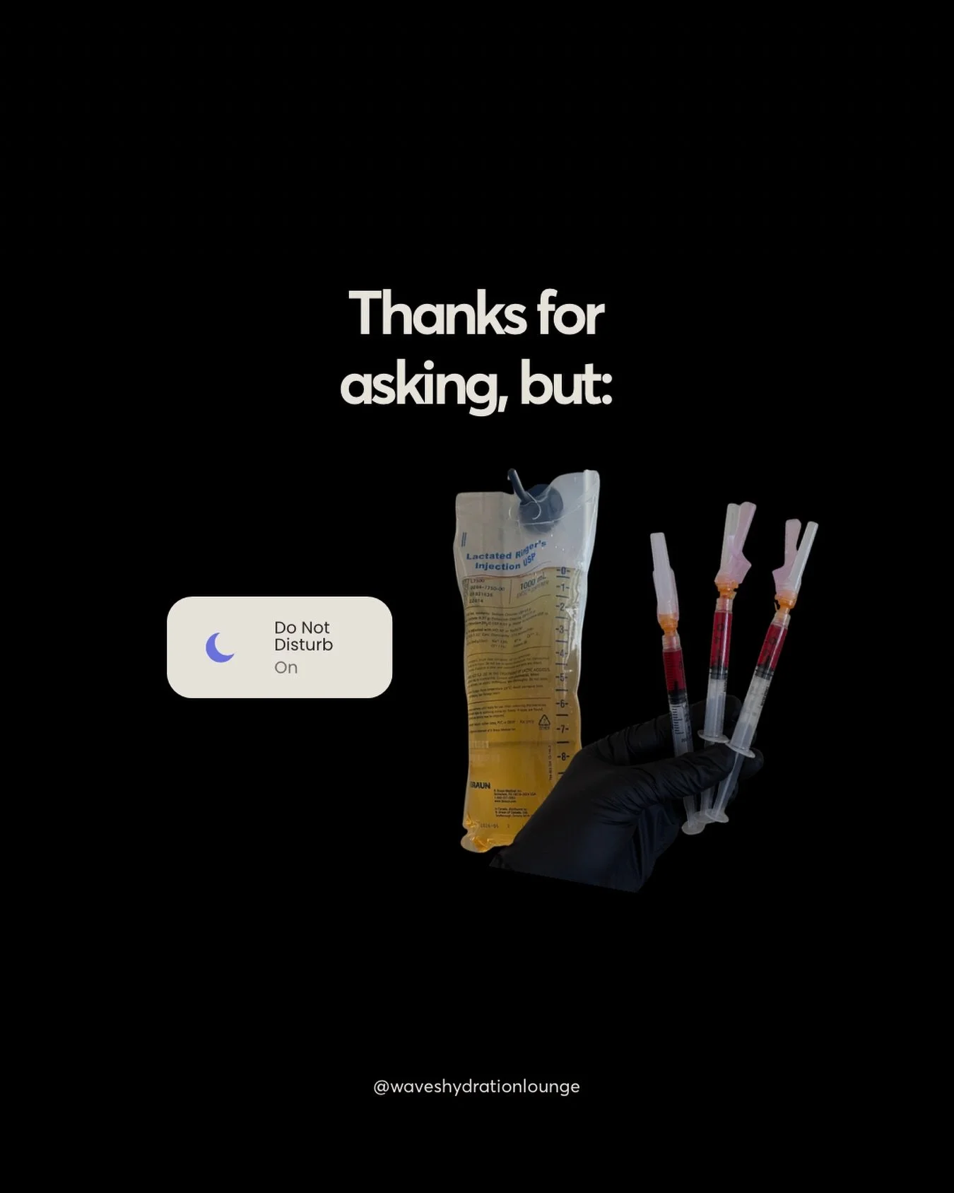 Thanks for asking, but&hellip; my nervous system is busy 💤

DND = hydration, vitamins, minerals, and a full-body reset.

This is your reminder that rest is productive and wellness is non-negotiable. IV therapy for the overstimulated, overworked, and