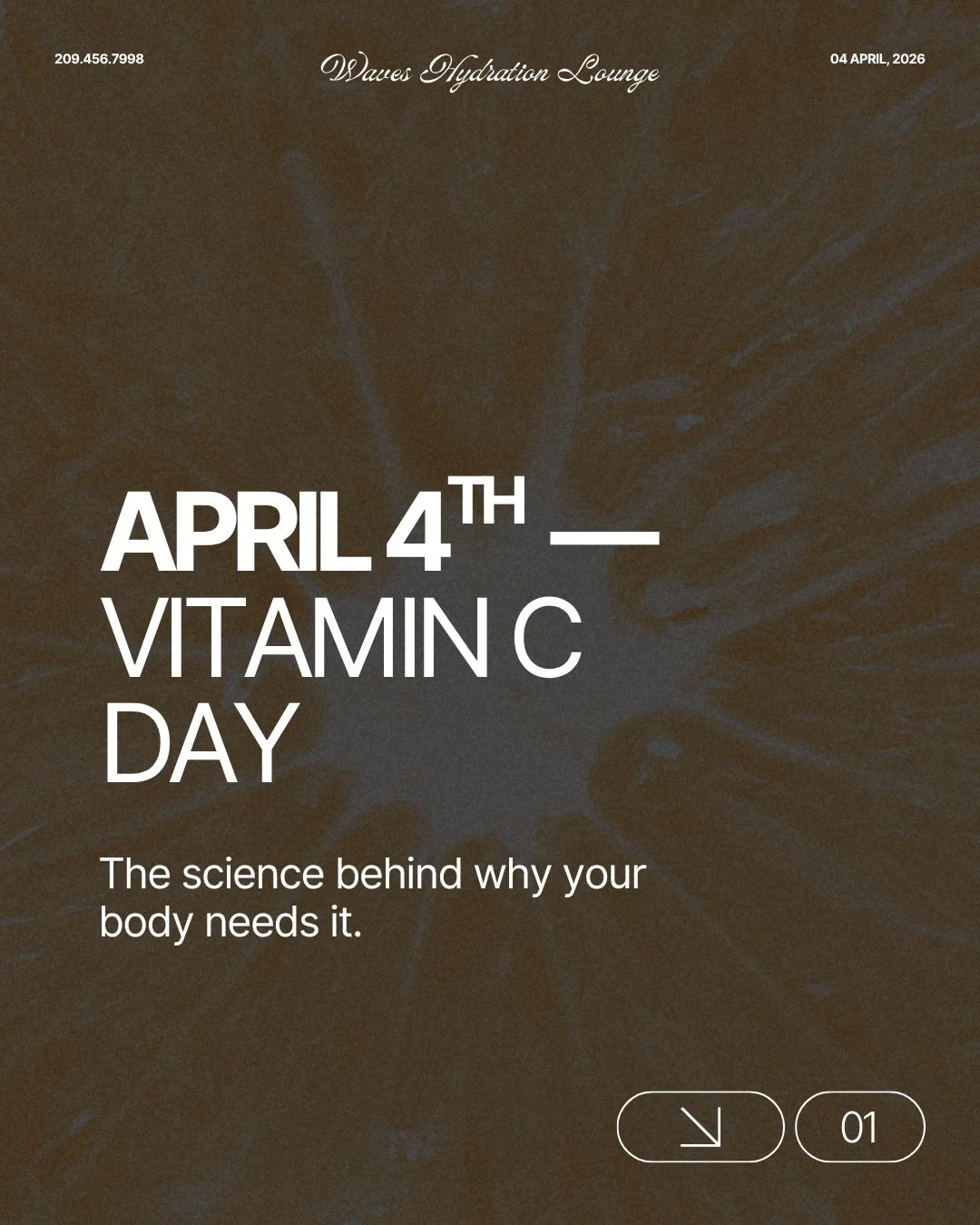 April 4th = Vitamin C Day 🍊✨

Vitamin C is one of those things your body quietly depends on&hellip;
immune support, collagen production, recovery. It&rsquo;s doing a lot behind the scenes.

And while oral supplements are great, IV Vitamin C hits a l