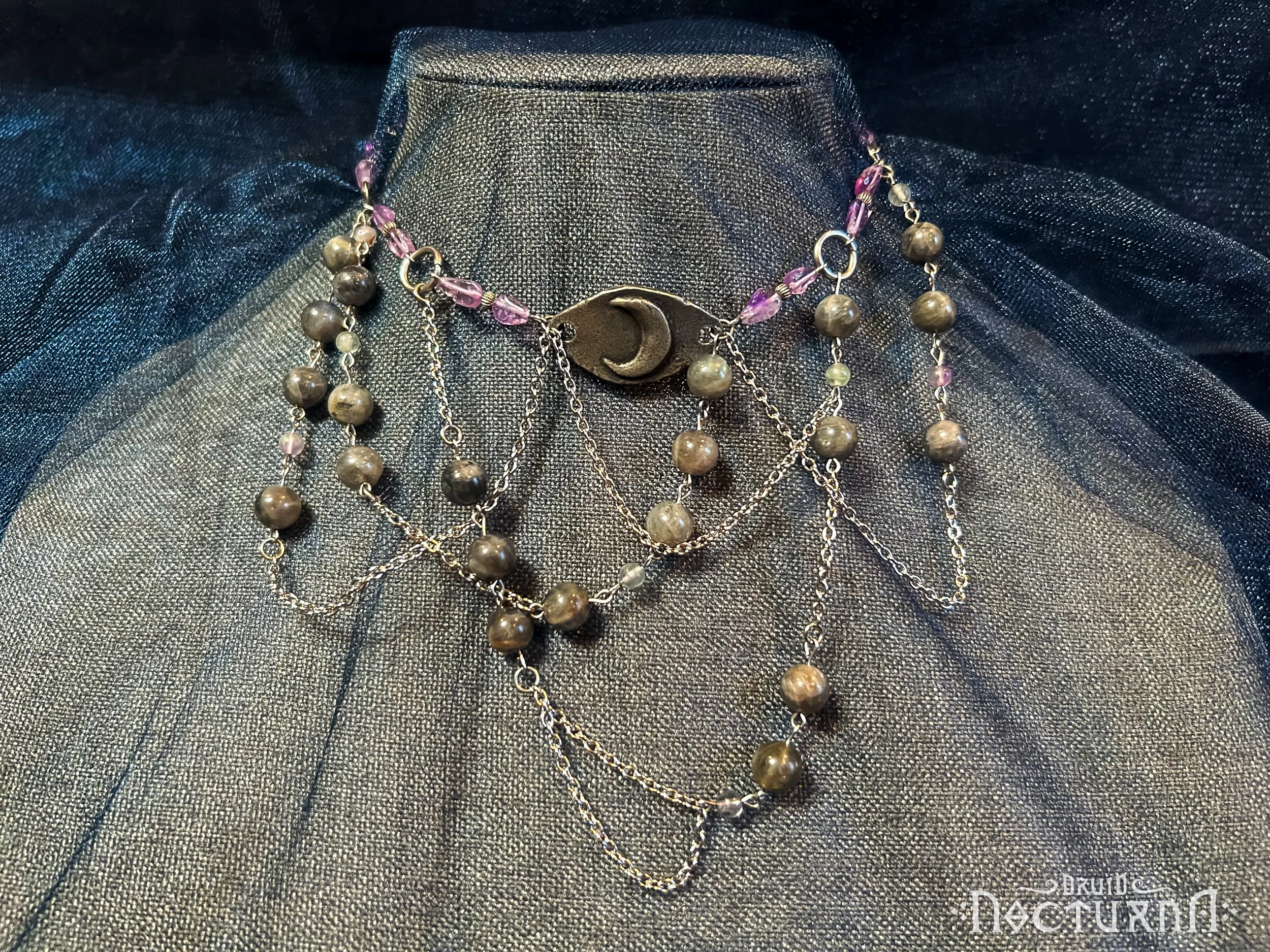 Somber Night Semiprecious Necklace