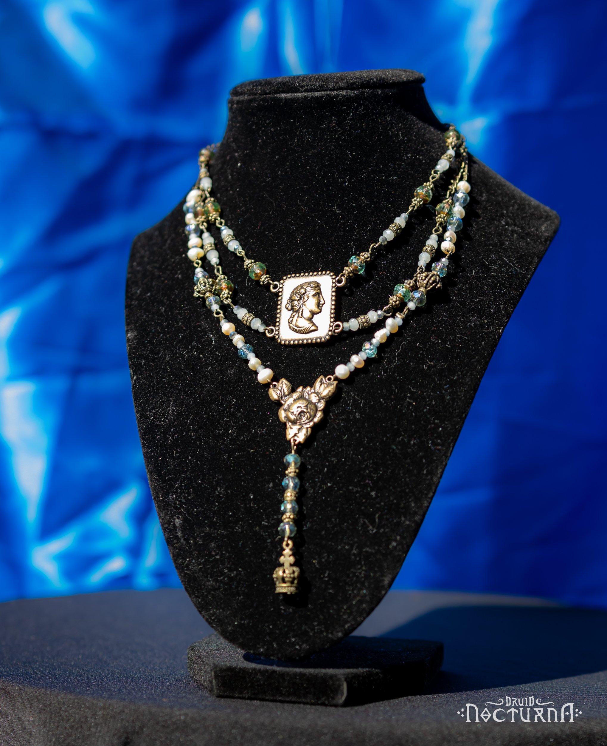 Bronze Glass Bead Layered Necklace
