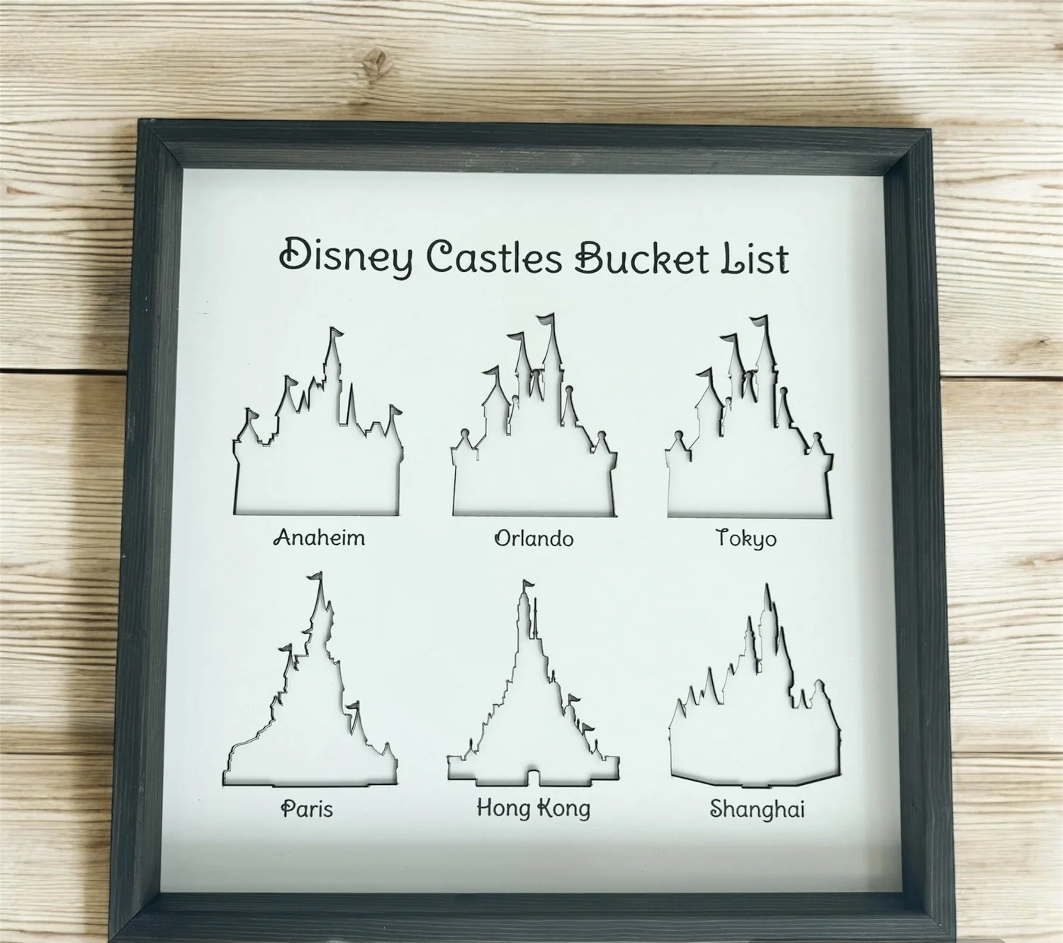 Castles Bucket List Photo Frame — Trisler Trove Woodworking