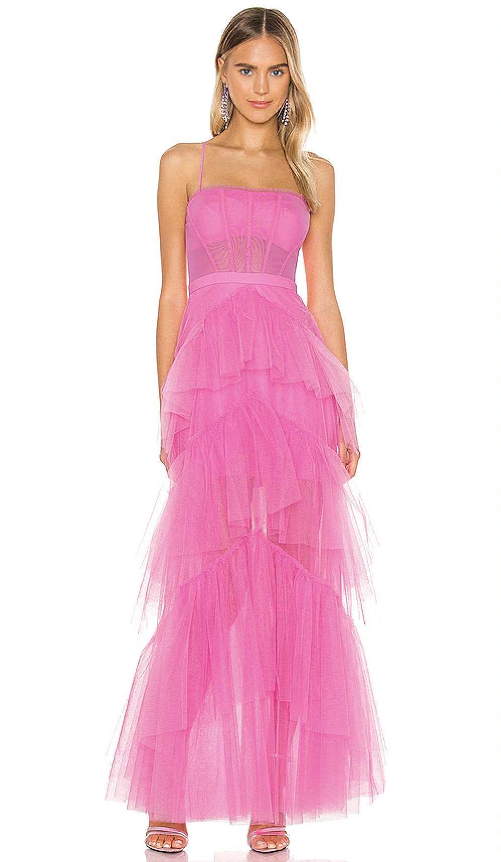 BCBG Corset Tulle Gown PINK - M