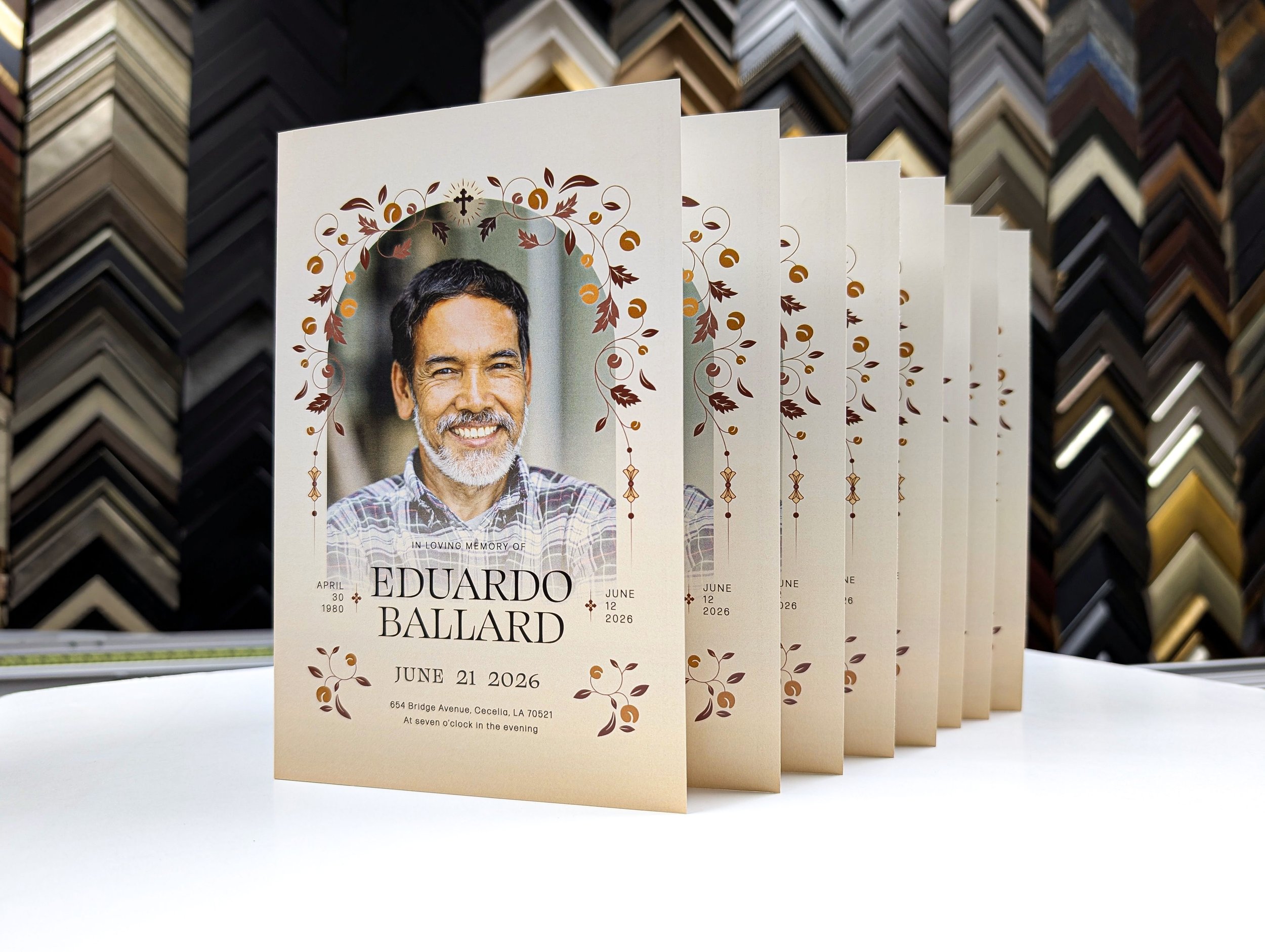 Sample Funeral Program Bi-Fold Cards