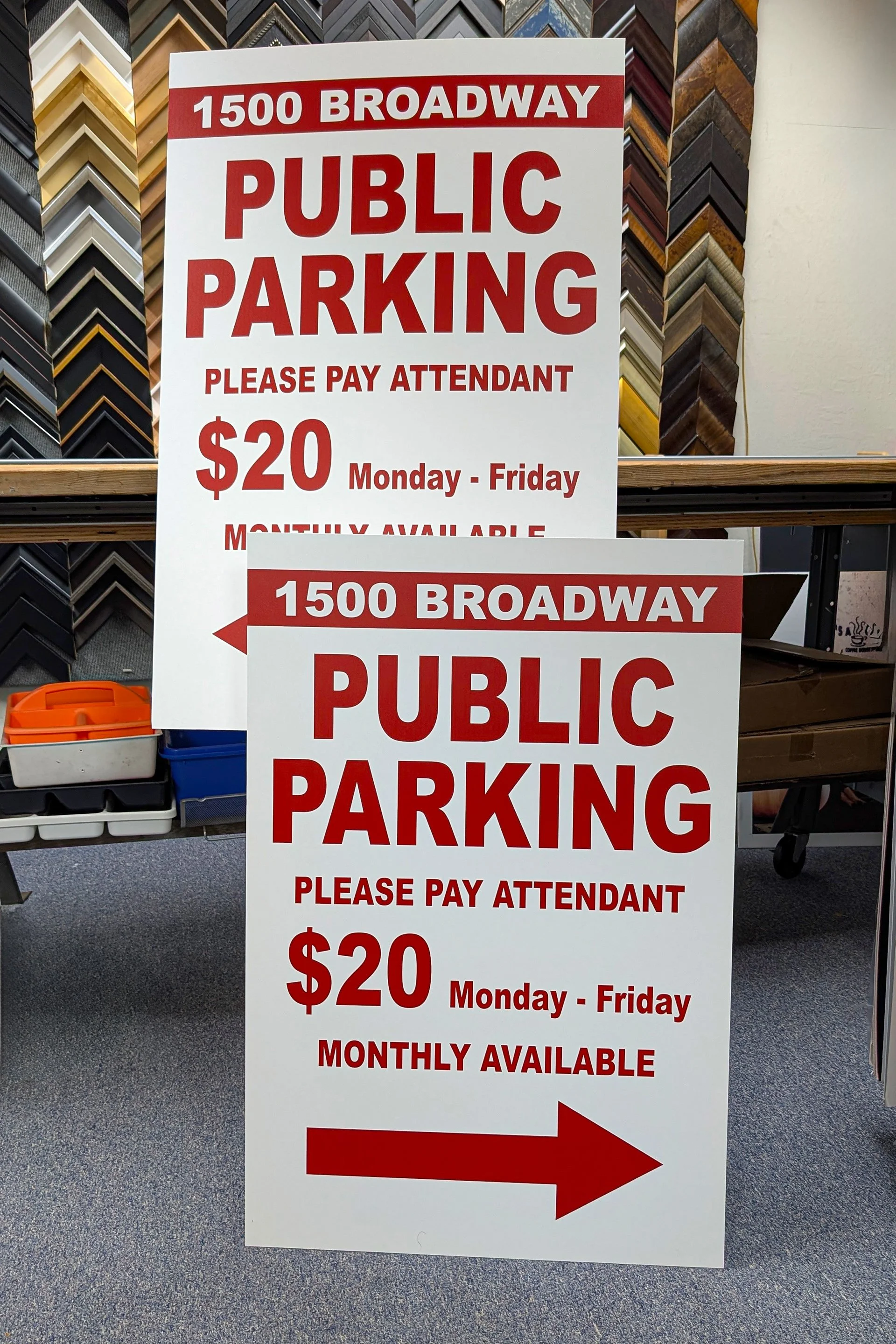 Parking Entrance Pricing Sign