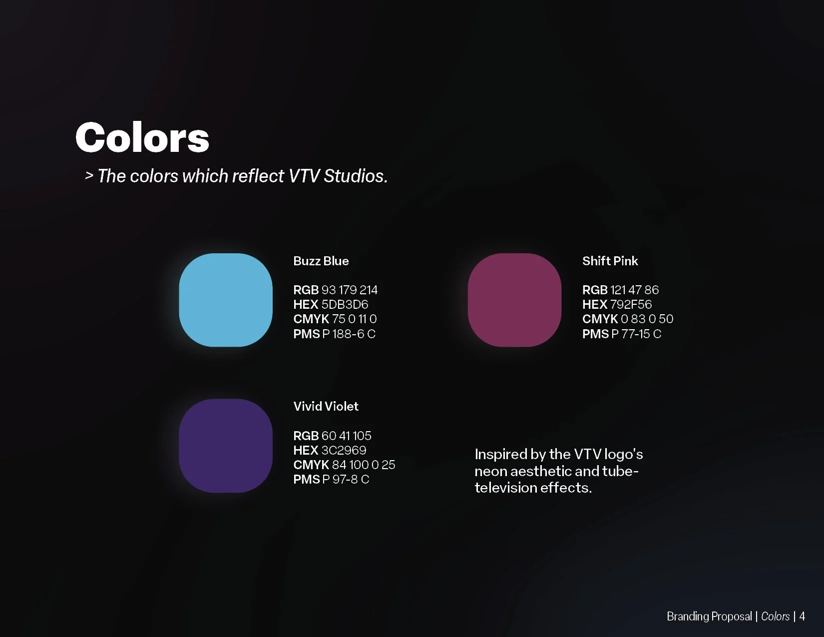 VTV Studios | Brand Colors