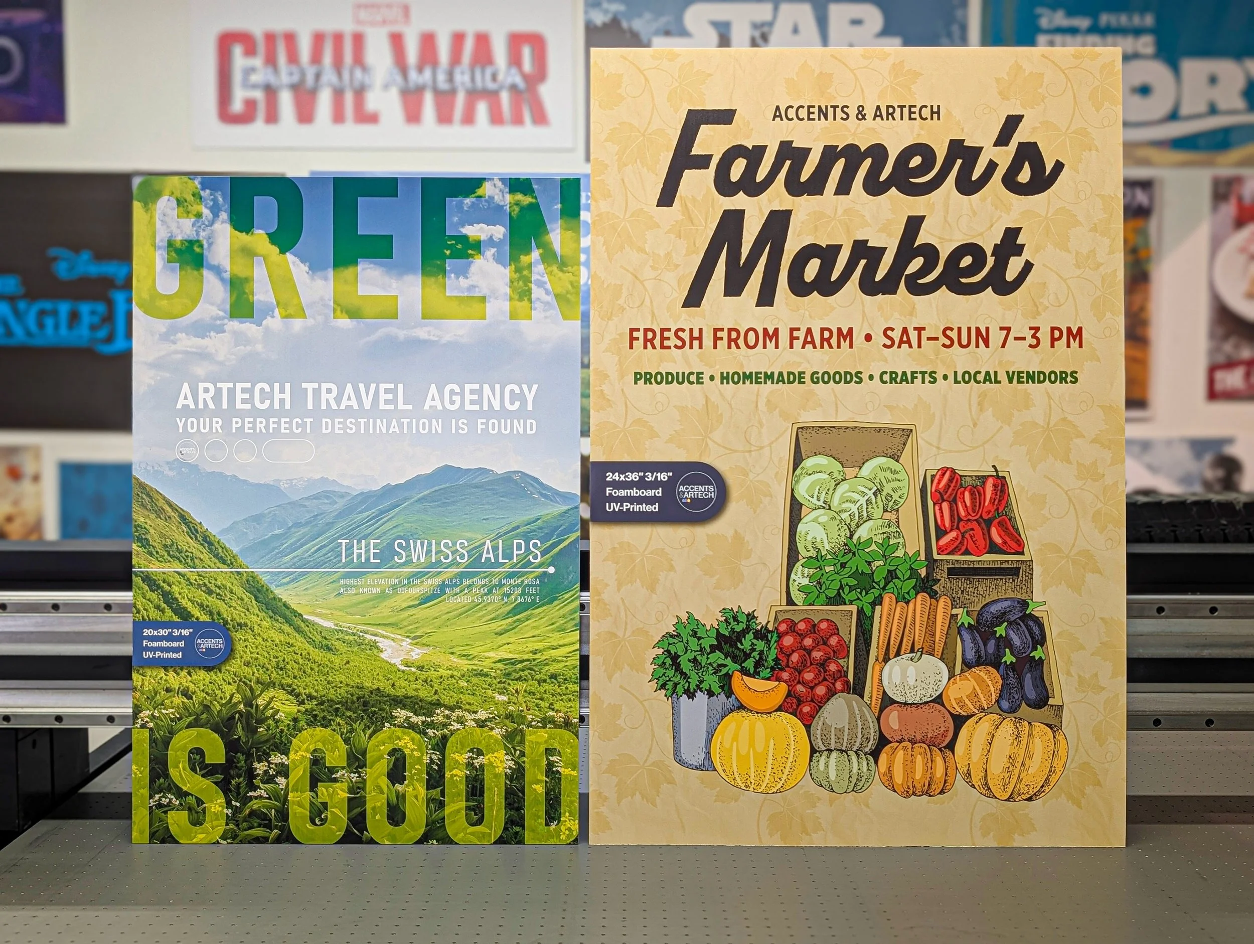 Accents and Artech Sample Foamboards