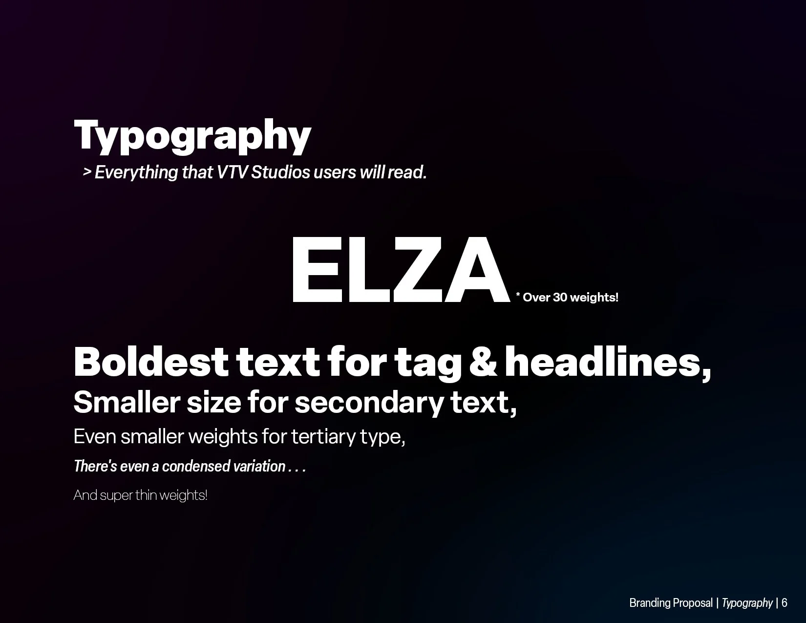 VTV Studios | Typography