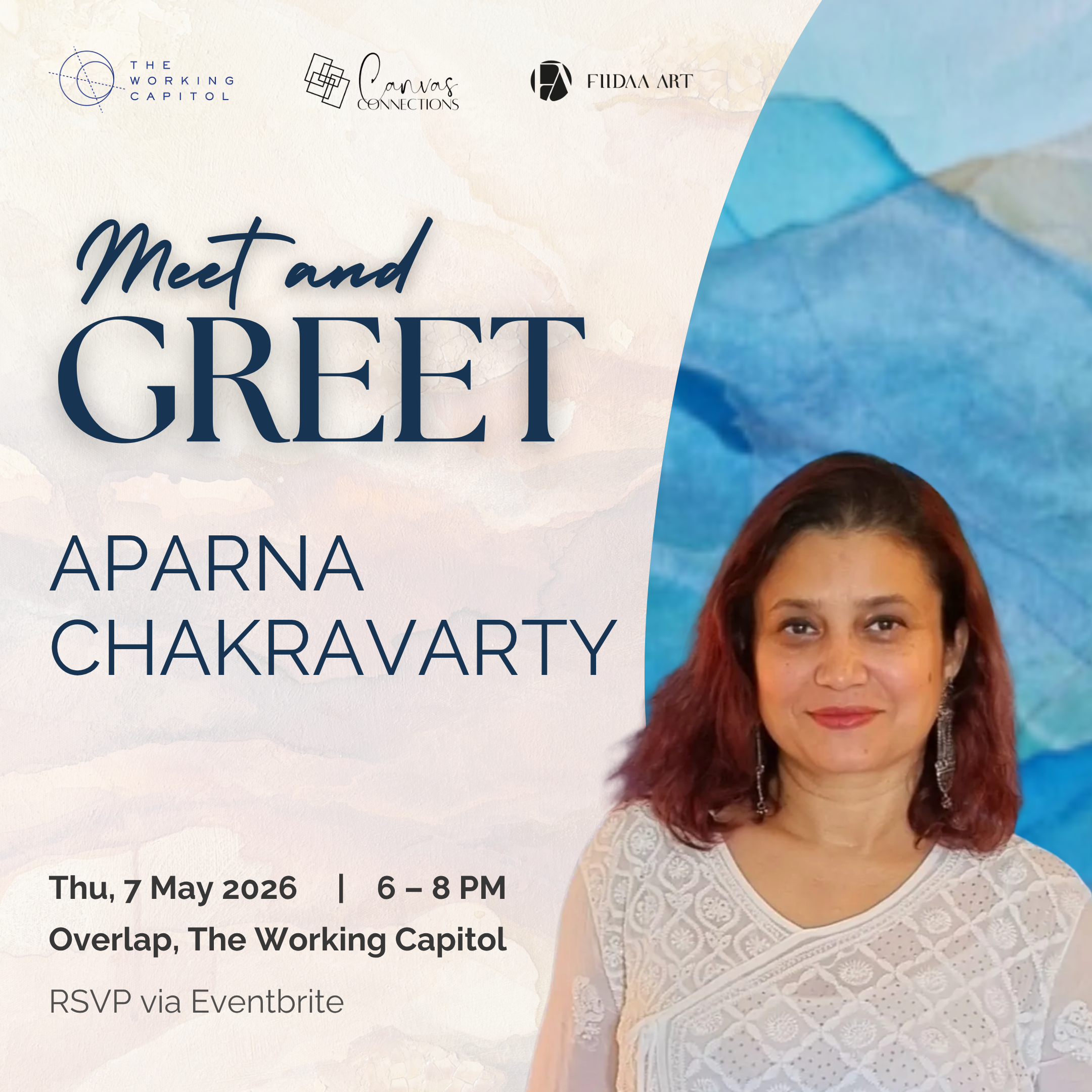 Between Horizons exhibition at The Working Capitol. Meet and Greet Canvas Connections artist Aparna Chakravarty.