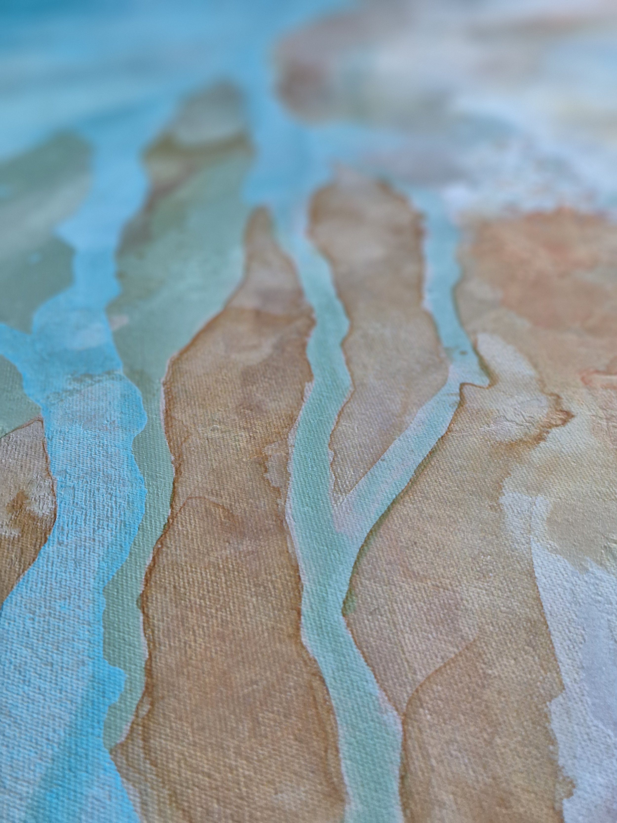 Coastal Colours 2 is a calming, layered and textural art by Canvas Connections multidisciplinary artist Aparna Chakravarty