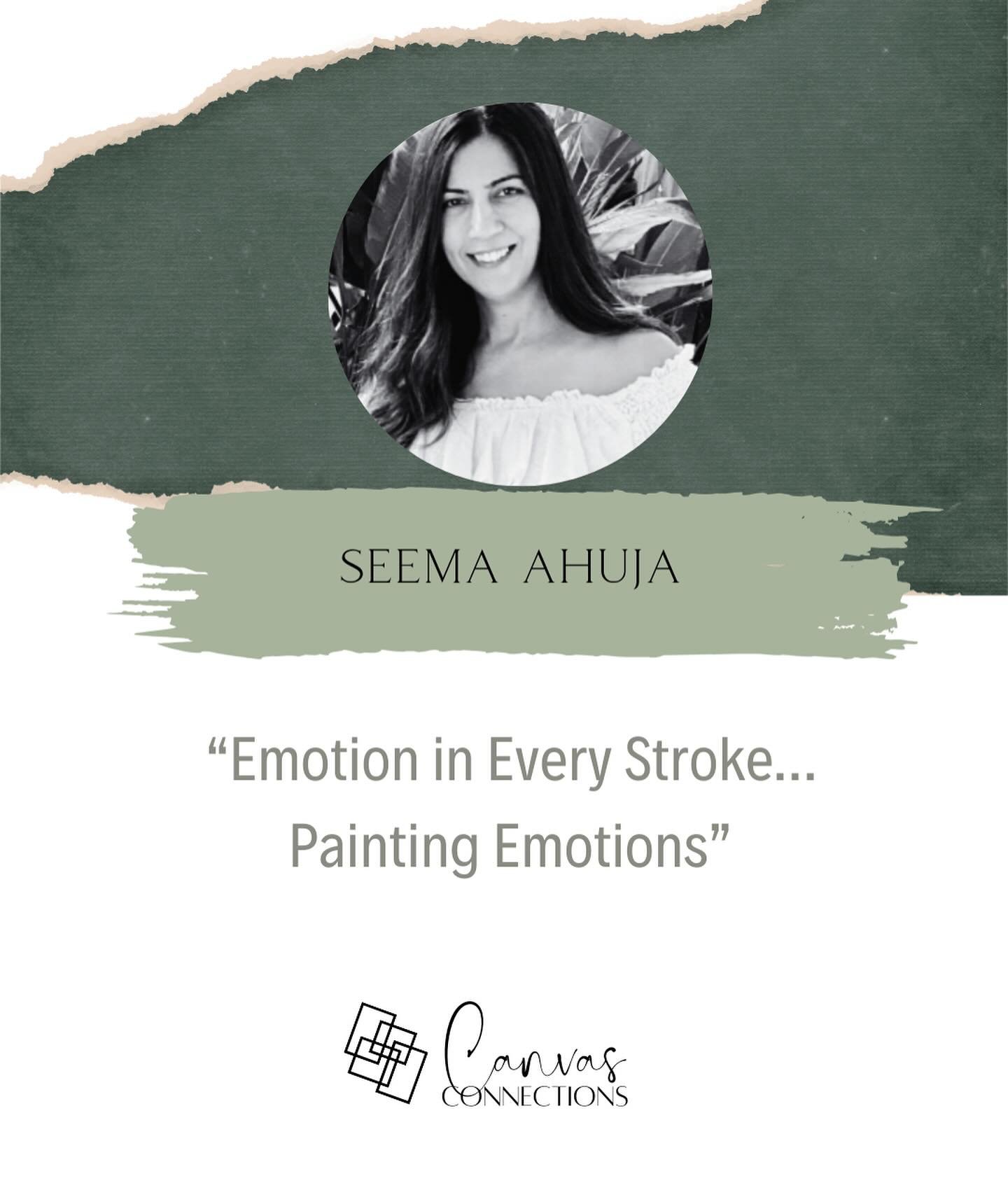 Seema Ahuja.
&ldquo;I am inspired by my surroundings, by flowers, by music or by ideas that already are in my mind. I create free flowing composition that convey an ideal of beauty. My artworks are abstract and are characterized by a vibrant colour p