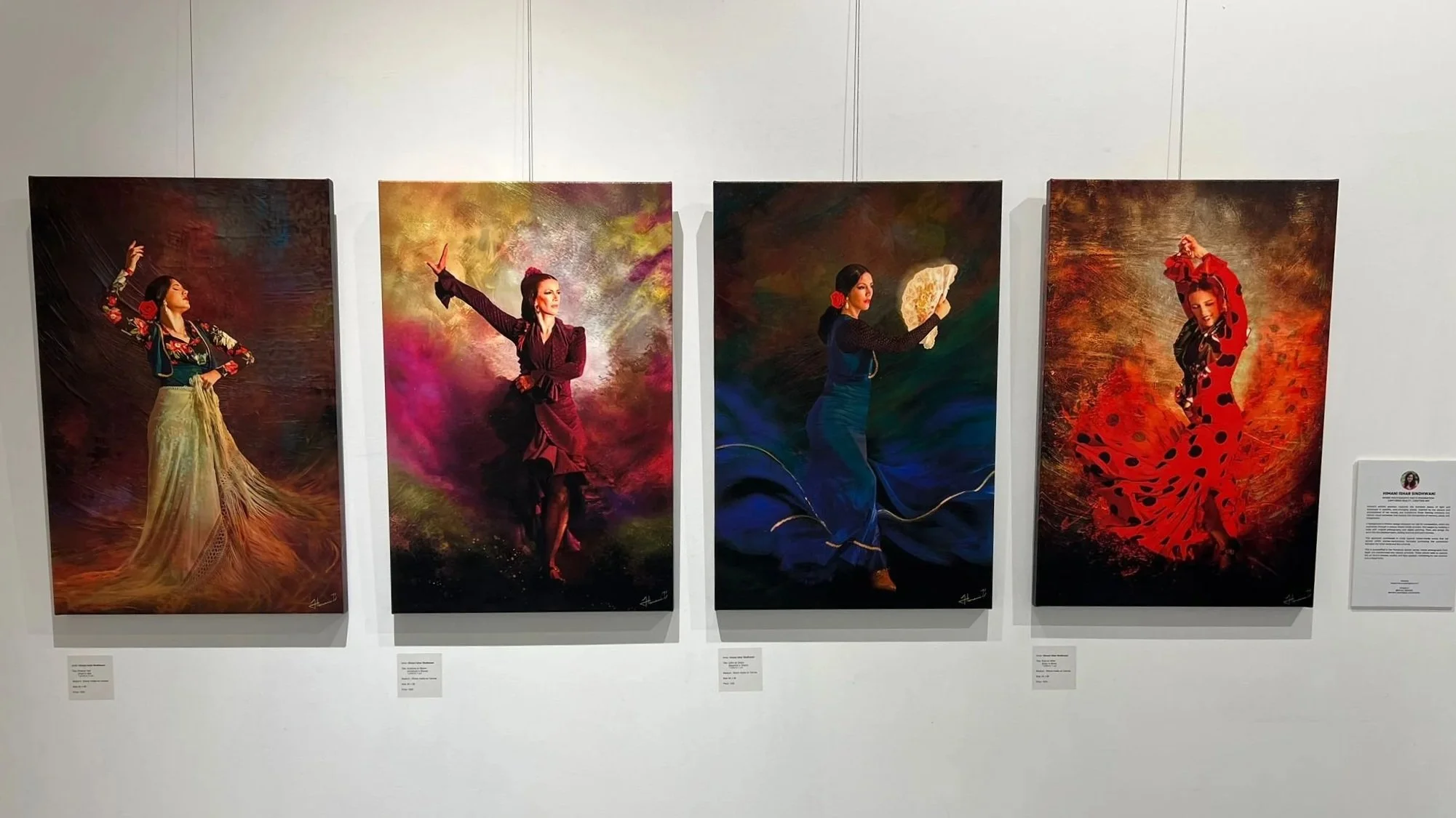 Artworks of artist Himani Ishar Sindhwani at the Canvas Connections Signature Show at Tembusu Art Gallery