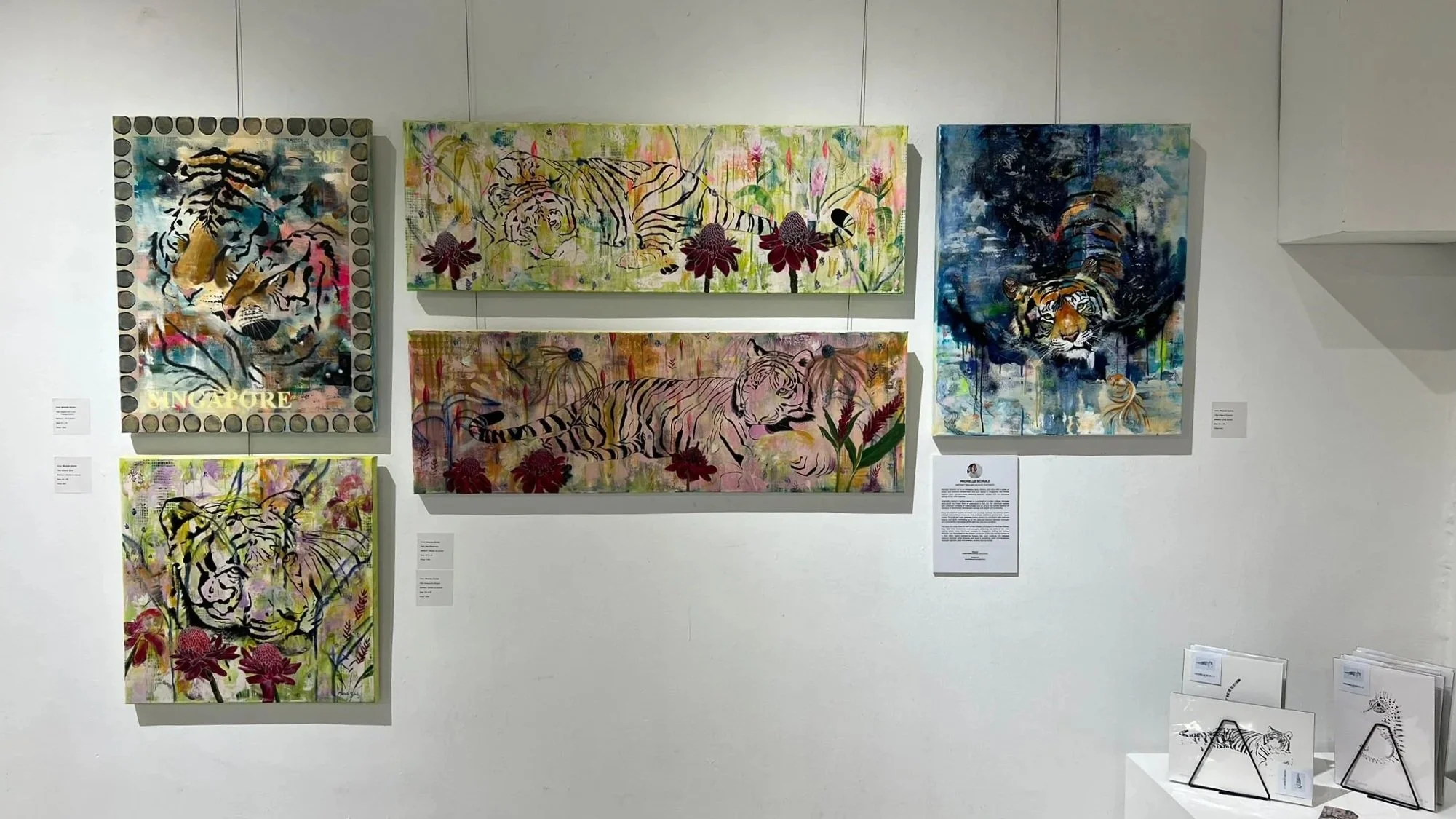 Artworks of realismartist Michelle Schulz at the Canvas Connections Signature Show at Tembusu Art Gallery