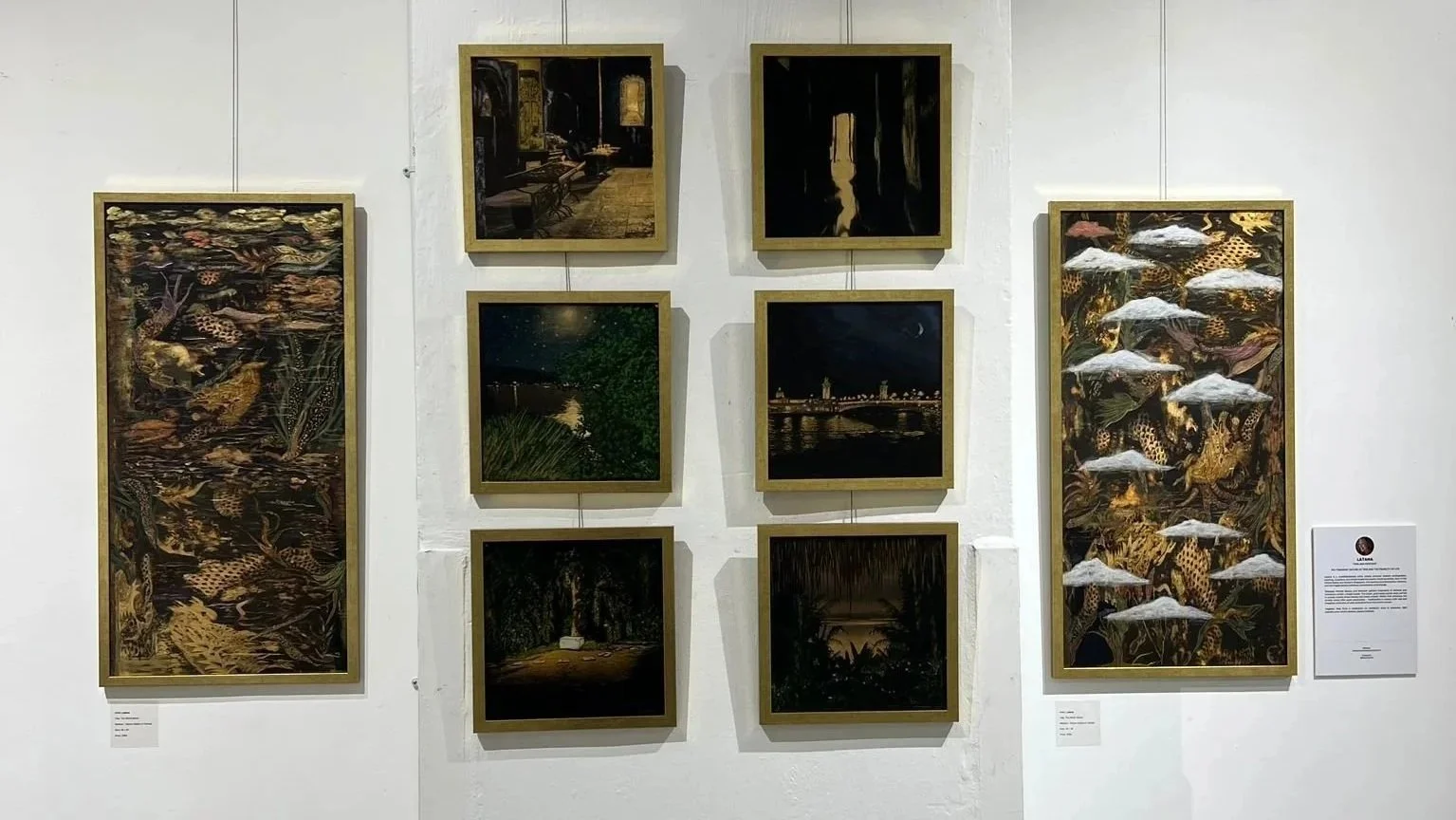 Artworks of multidisciplinary artist Latana at the Canvas Connections Signature Show at Tembusu Art Gallery