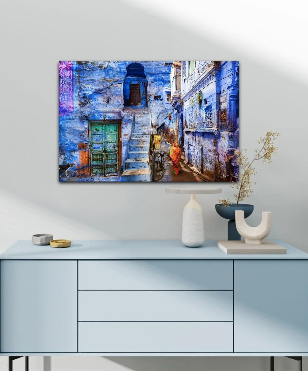 Canvas Connections artist Himani Ishar Sindhwani's artwork Rhapsody in Blue, insitu image