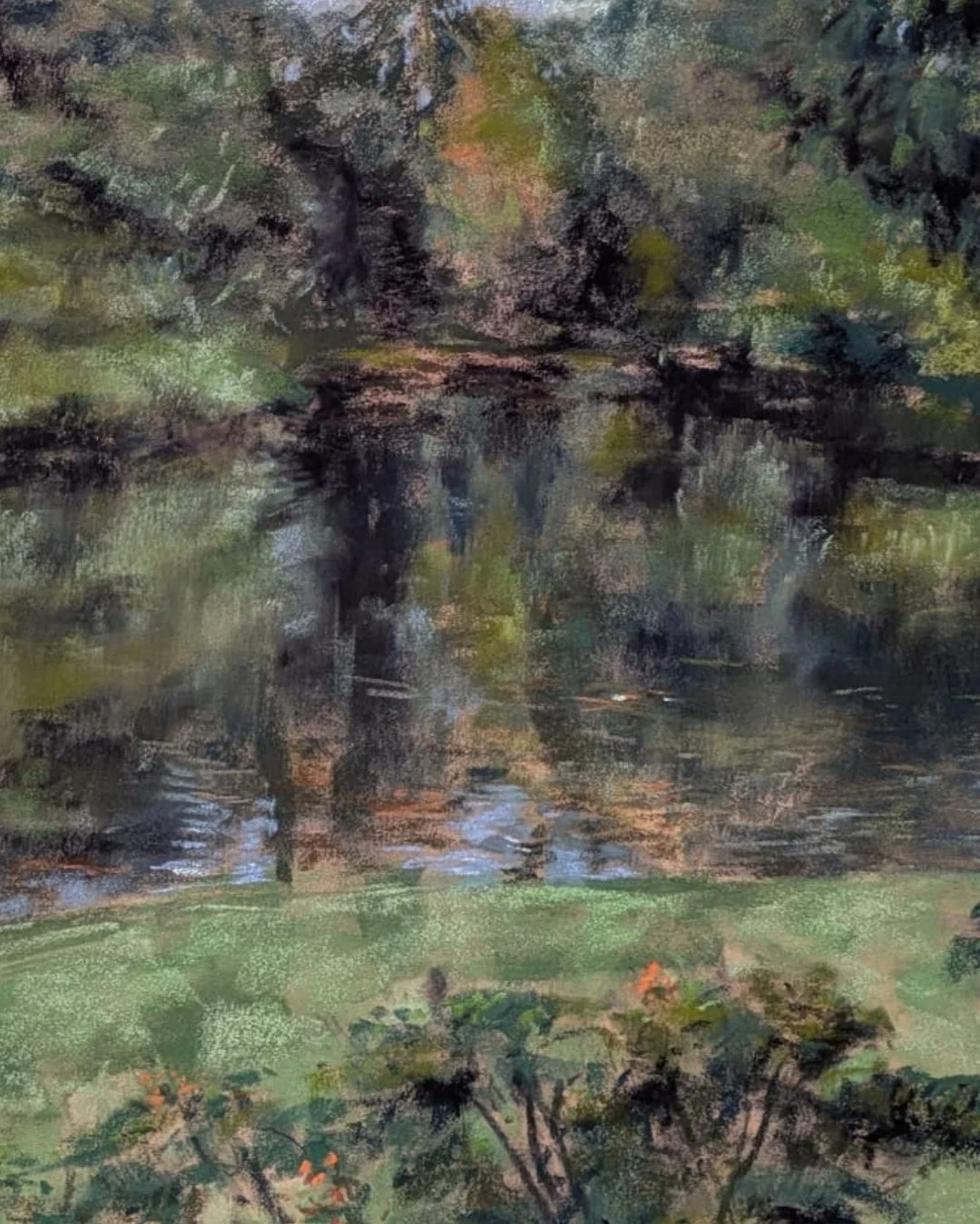 Canvas Connections artist Berenika Drazewska's artwork titled Soft Reflections at the Eco Lake, detail image