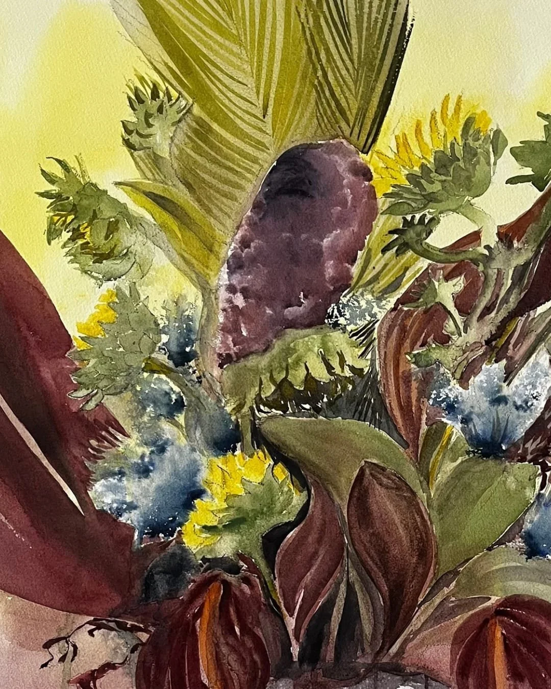 Detail image of watercolour on paper painting titled A Fifth Element by Canvas Connections artist Susan Olij