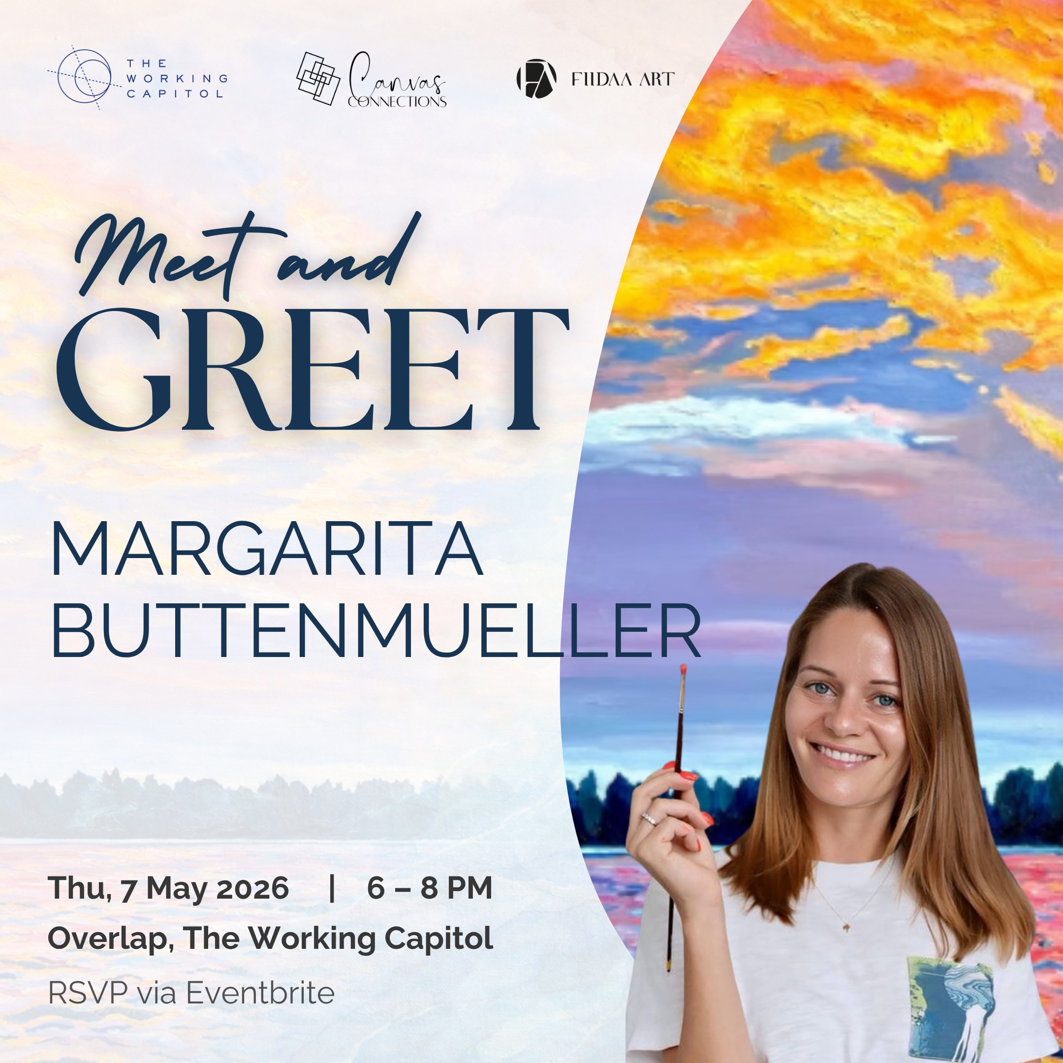 Between Horizons exhibition at The Working Capitol. Meet and Greet Canvas Connections artist Margarita Buttenmueller.