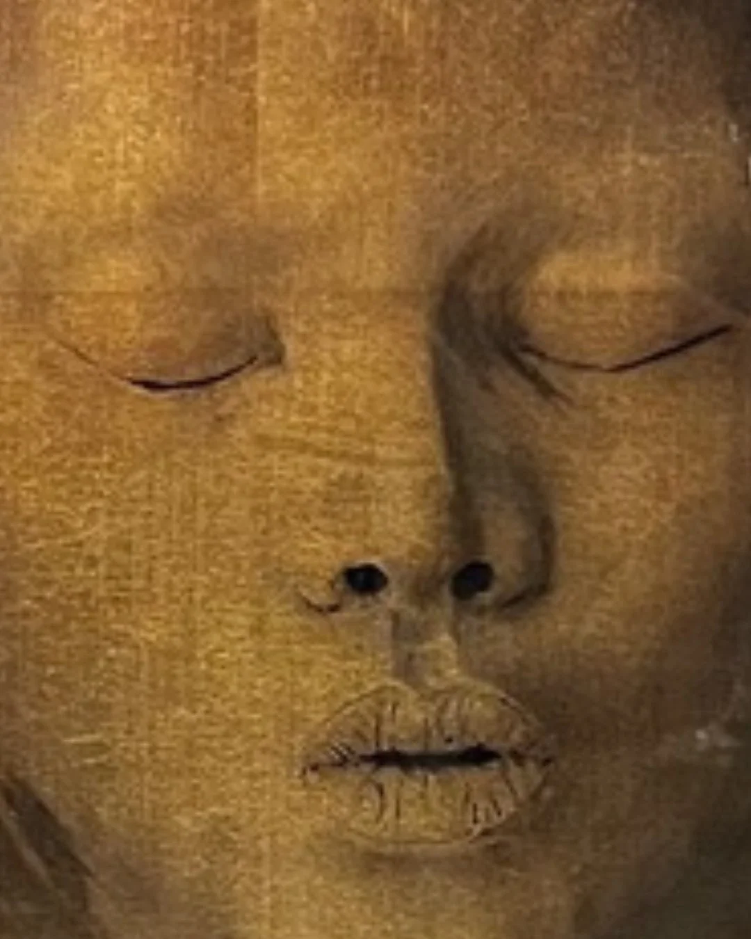 Canvas Connections artist Latana's mixed media artwork titled  Silence. Detail image.