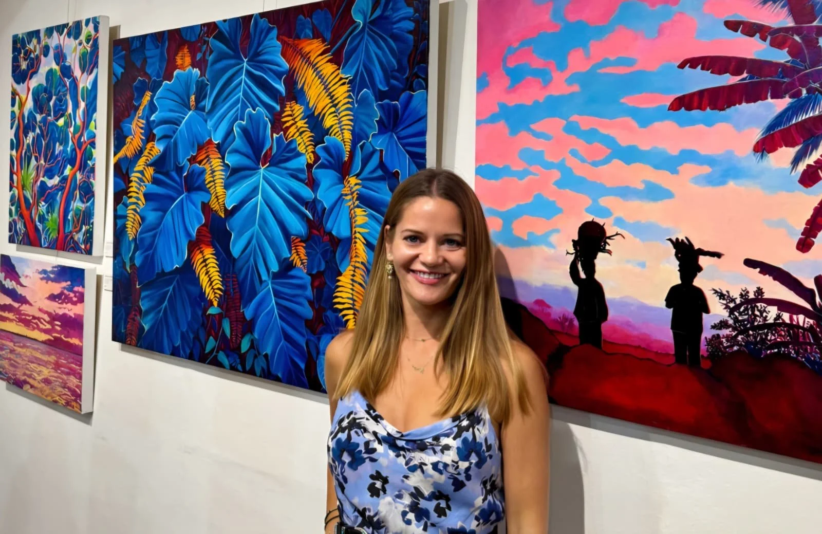 Margarita Buttenmueller with her artworks