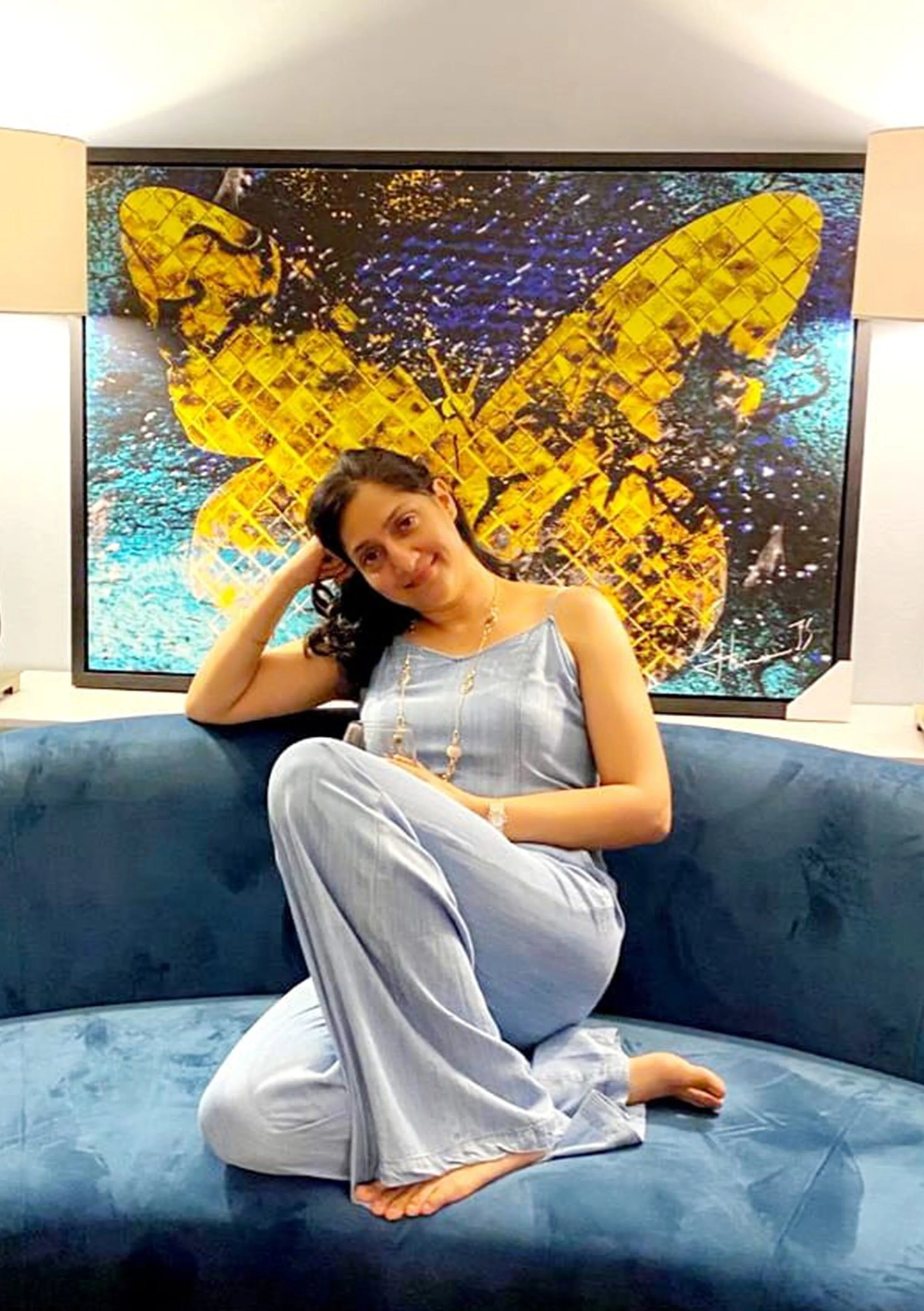 Canvas Connections artist Himani with her artwork