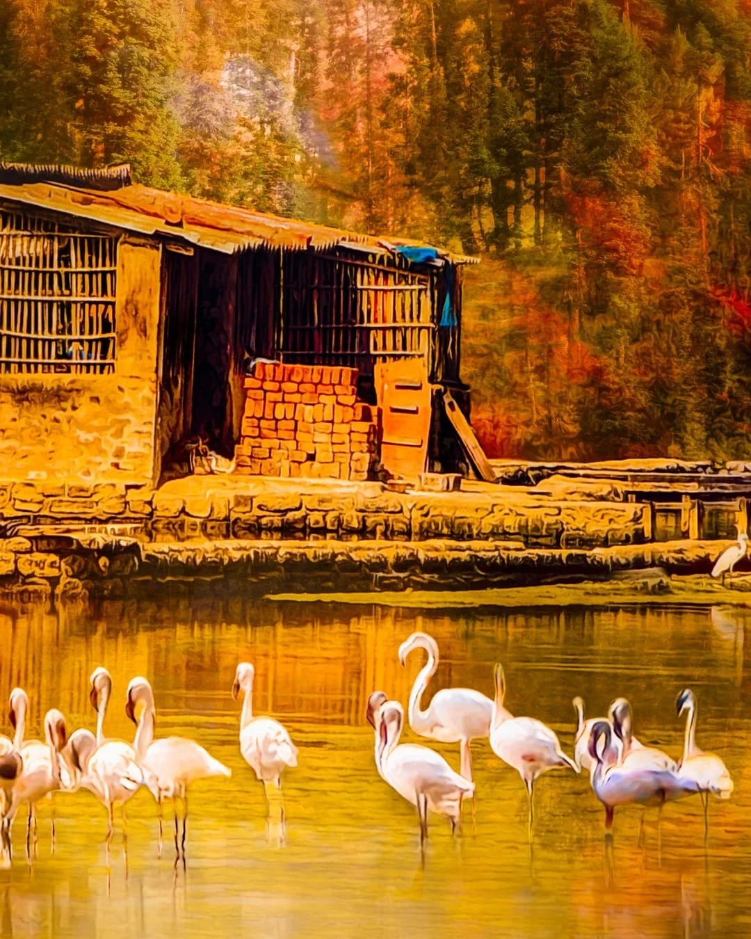 Canvas Connections artist Himani Ishar Sindhwani's artwork Autumn's Feathers, detail image