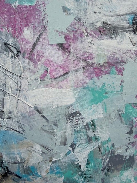 Canvas Connections artist Seema Ahuja's artwork titled Tender Embrace, detail image